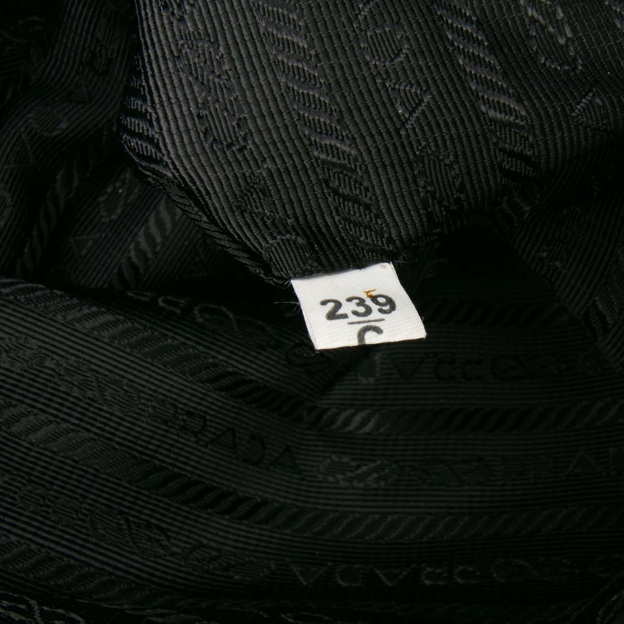 Prada Vitello Daino Trimmed Tessuto Zip Top Satchel
