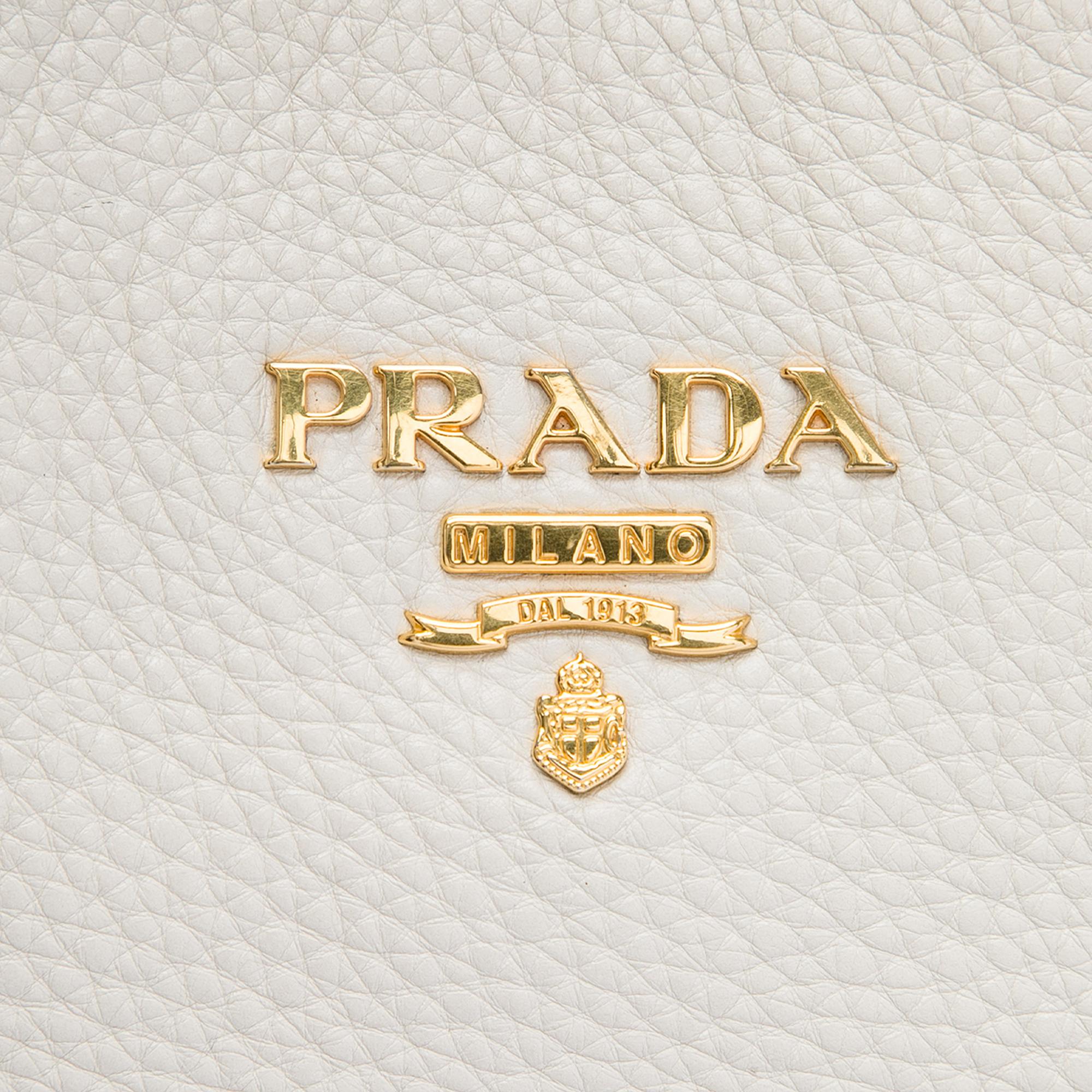 Prada Vitello Daino Zip Top Convertible Tote