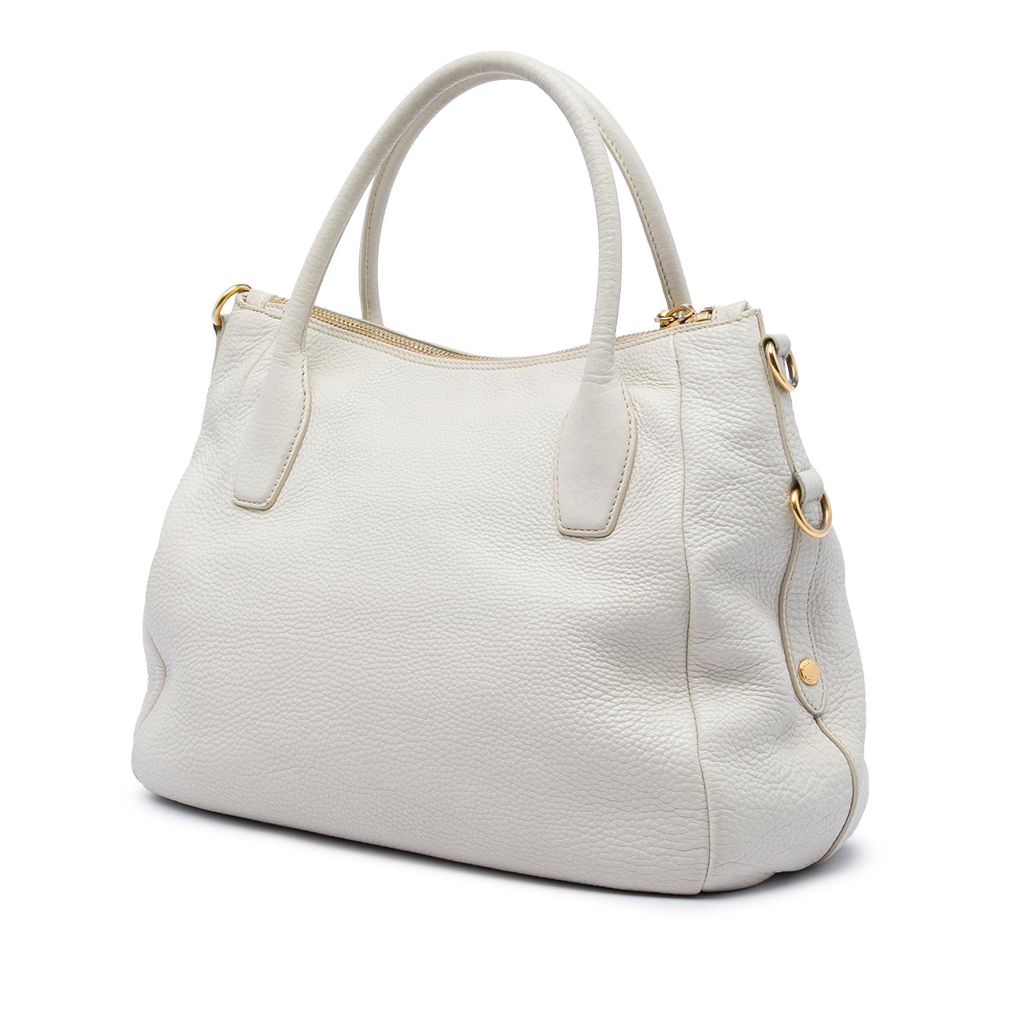 Prada Vitello Daino Zip Top Convertible Tote