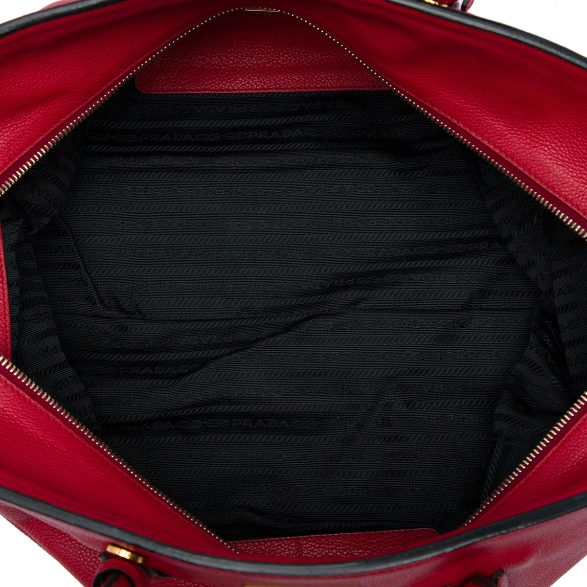Prada Vitello Daino Zip Top Convertible Tote