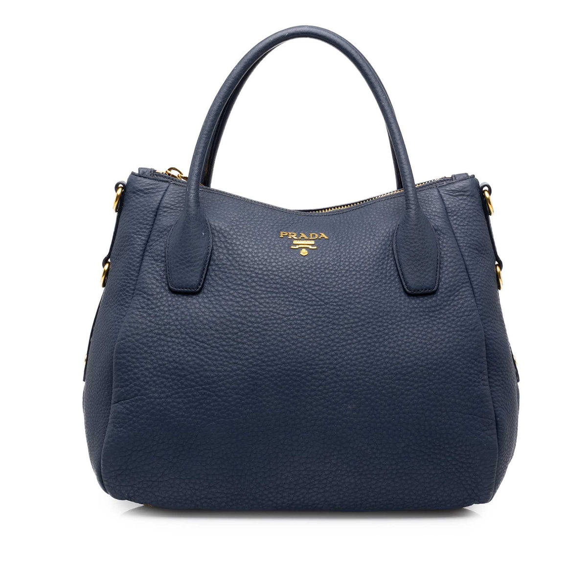 Prada Vitello Daino Zip Top Convertible Tote