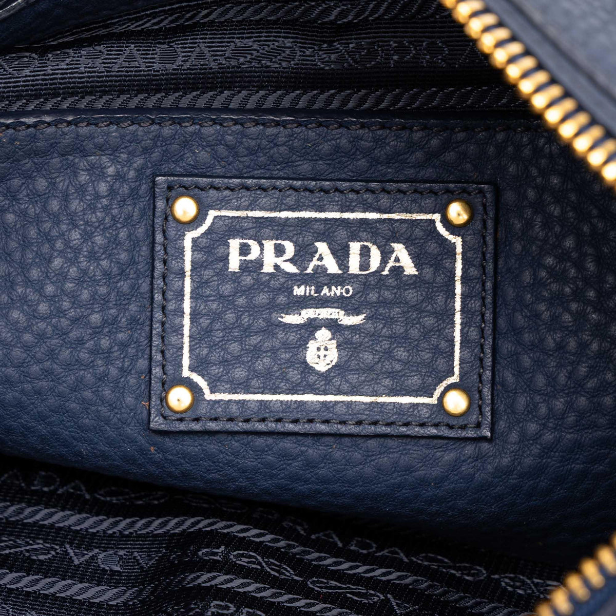 Prada Vitello Daino Zip Top Convertible Tote