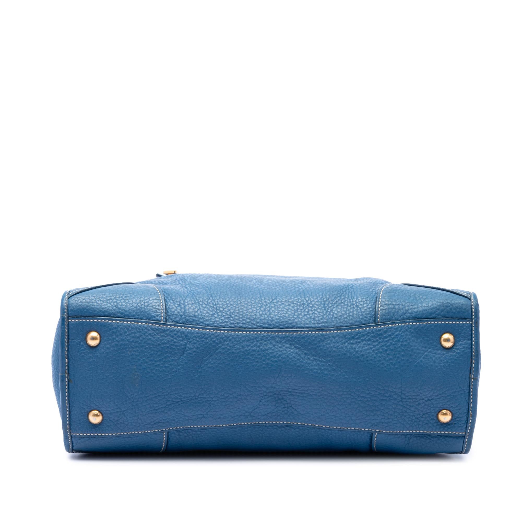 Prada Vitello Daino Zip Top Satchel