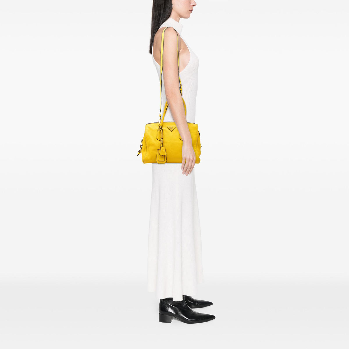 Prada Vitello Daino Zip Top Satchel