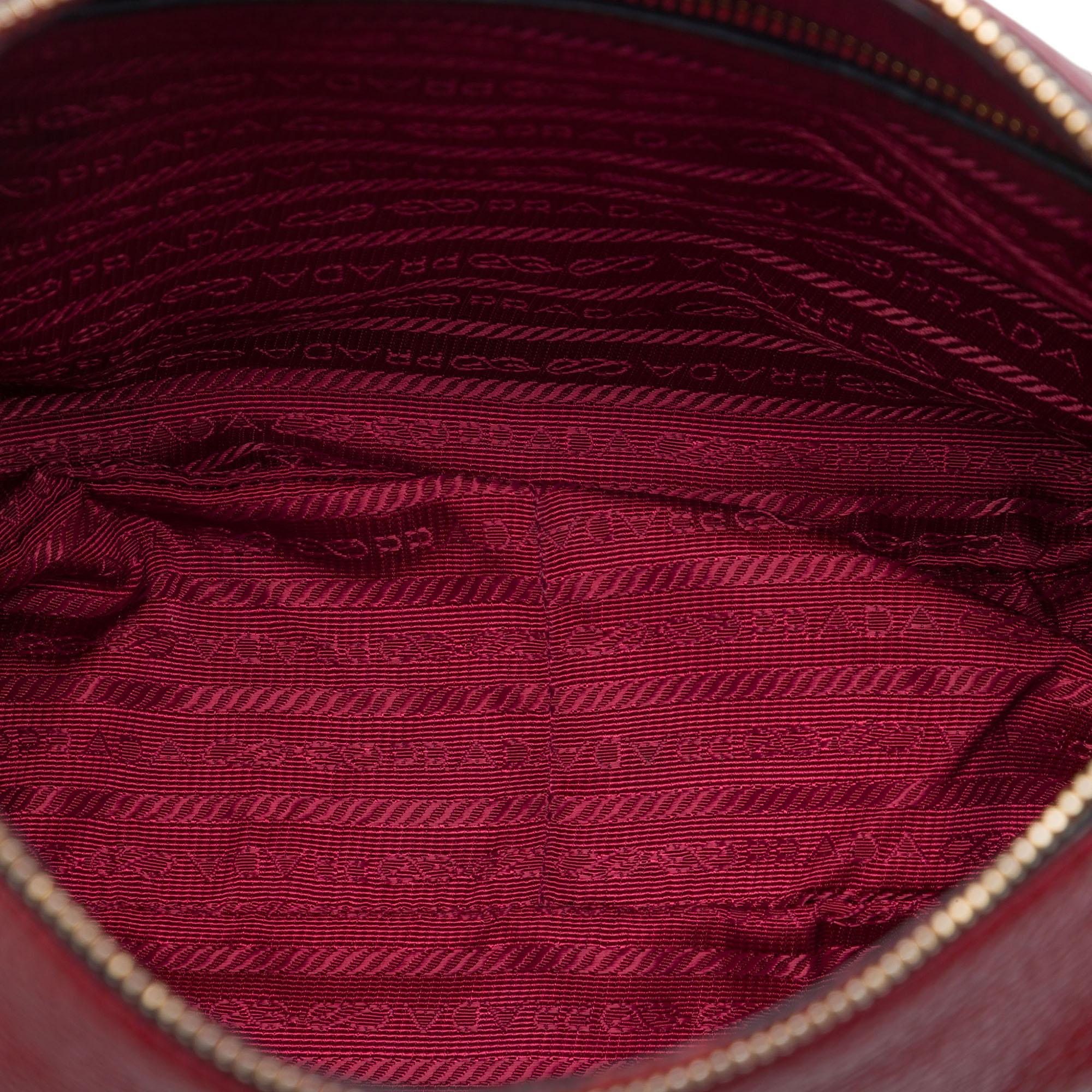 Prada Vitello Daino Zippered Messenger Hobo