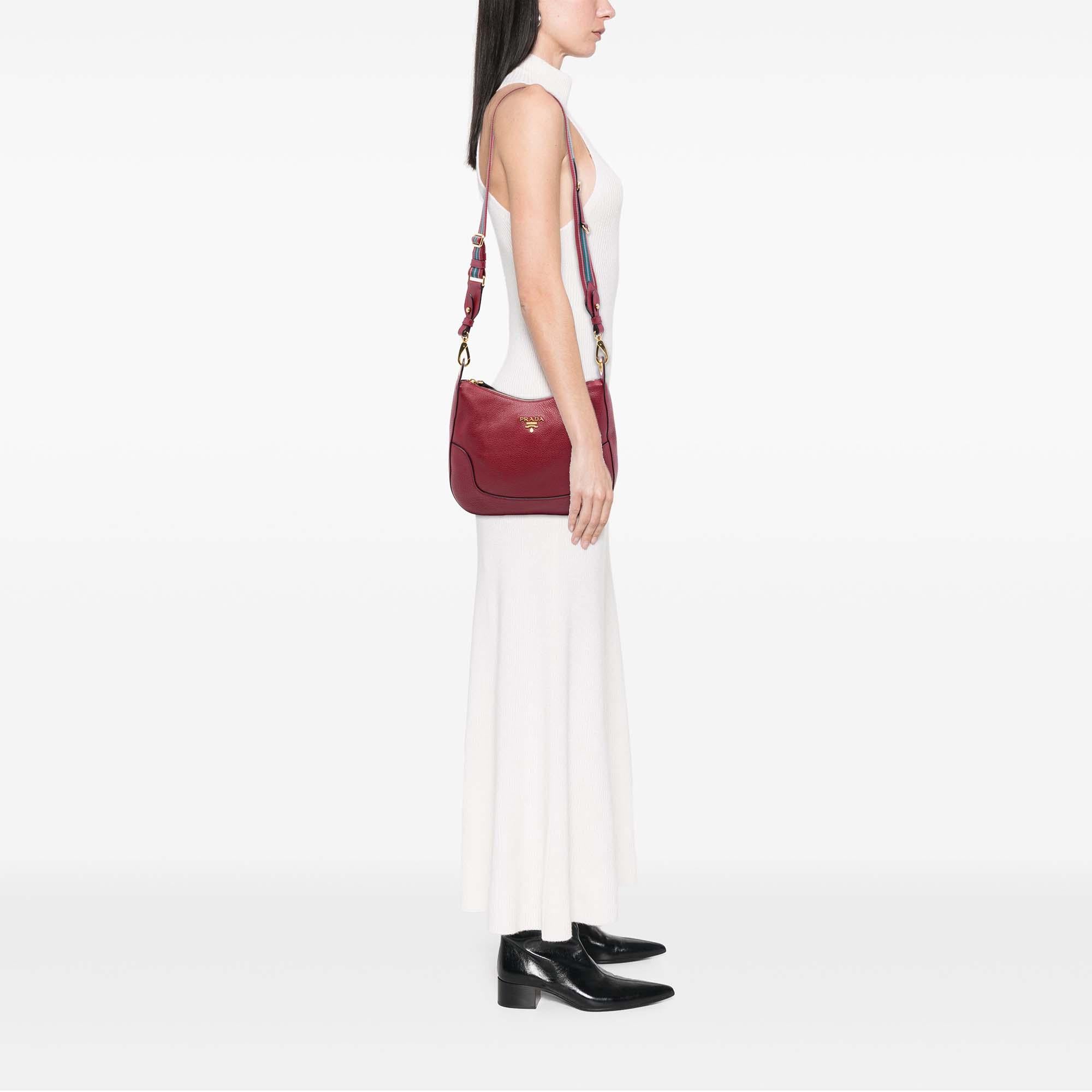Prada Vitello Daino Zippered Messenger Hobo