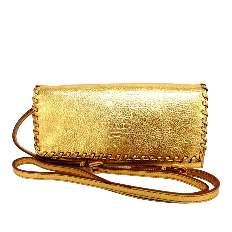 Prada Vitello Leather Wallet On Strap (SHG-35072) – LuxeDH