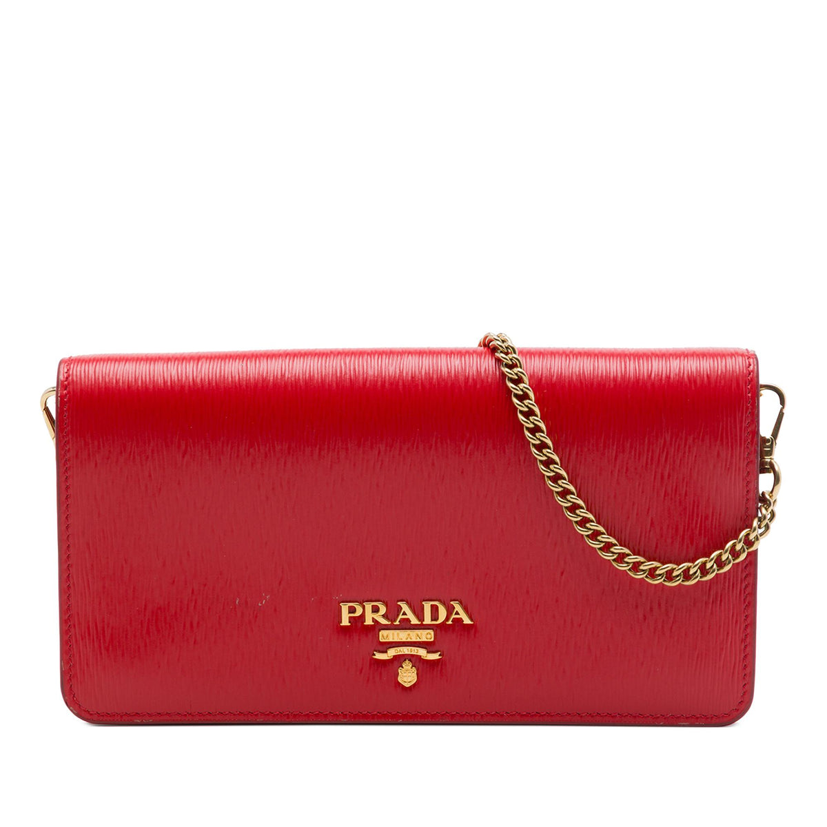 Prada Vitello Move Clutch with Chain