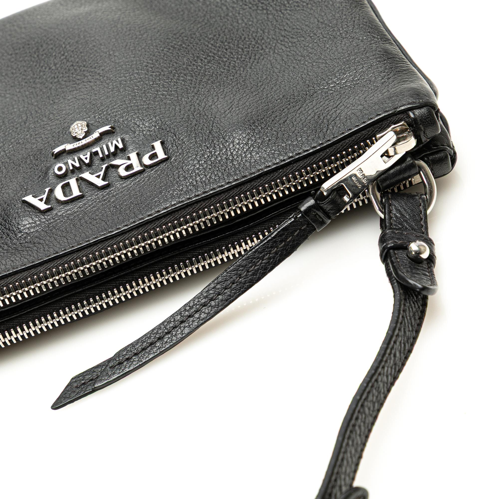 Prada Vitello Phenix Double Zip Crossbody