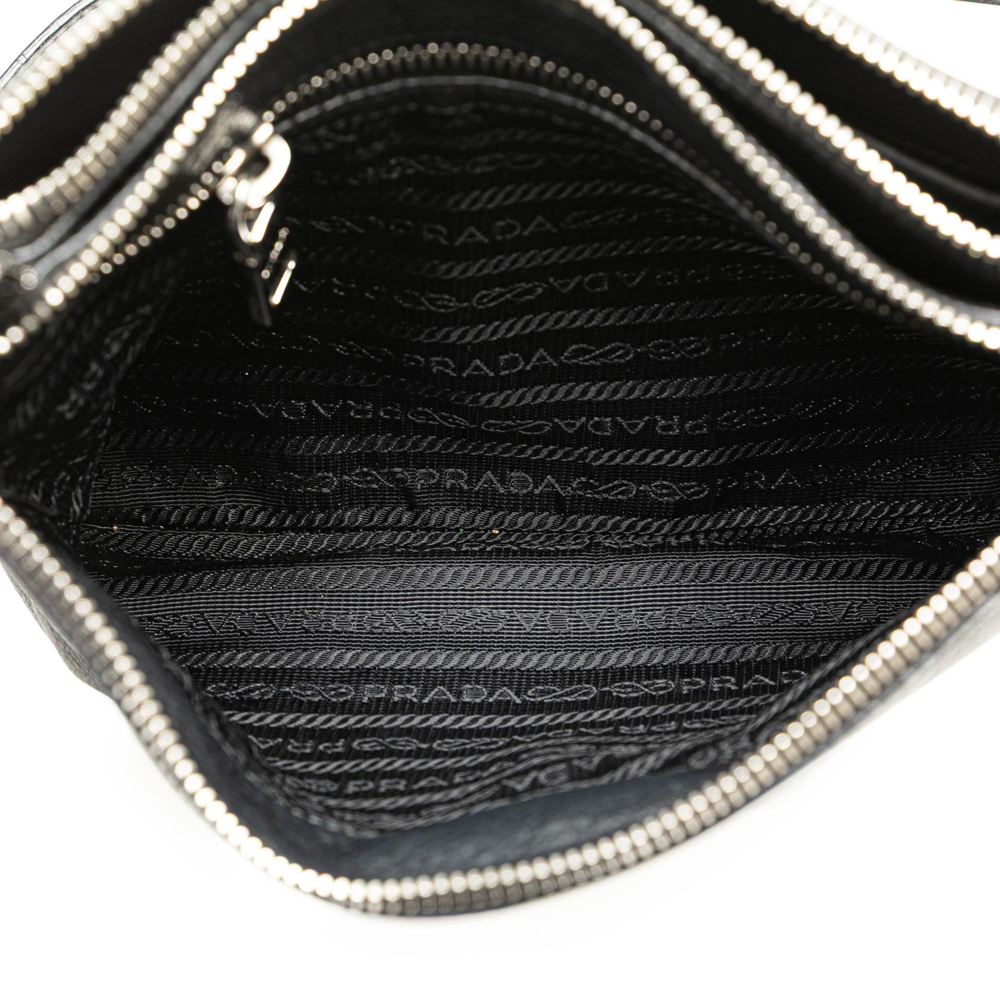 Prada Vitello Phenix Double Zip Crossbody