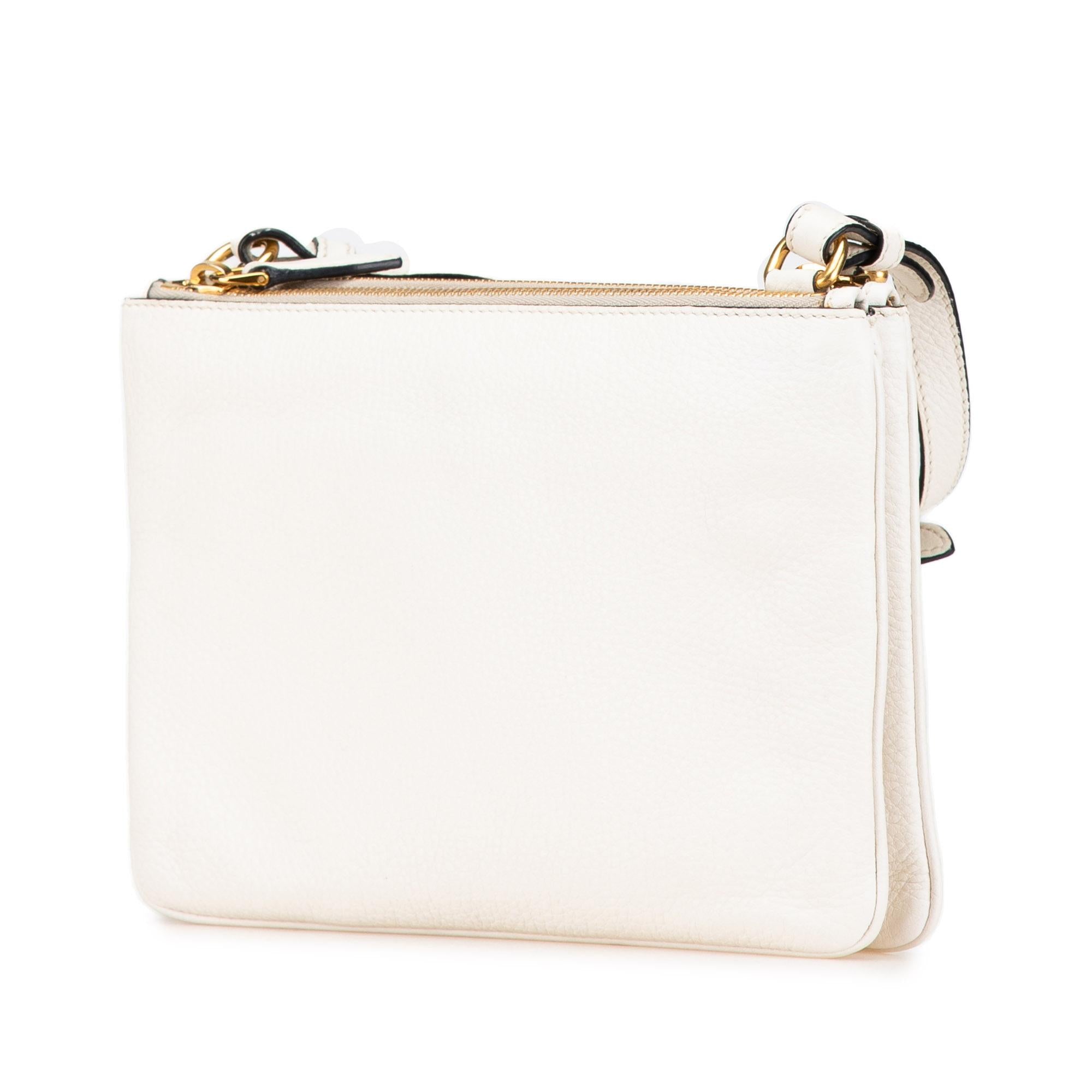 Prada Vitello Phenix Double Zip Crossbody