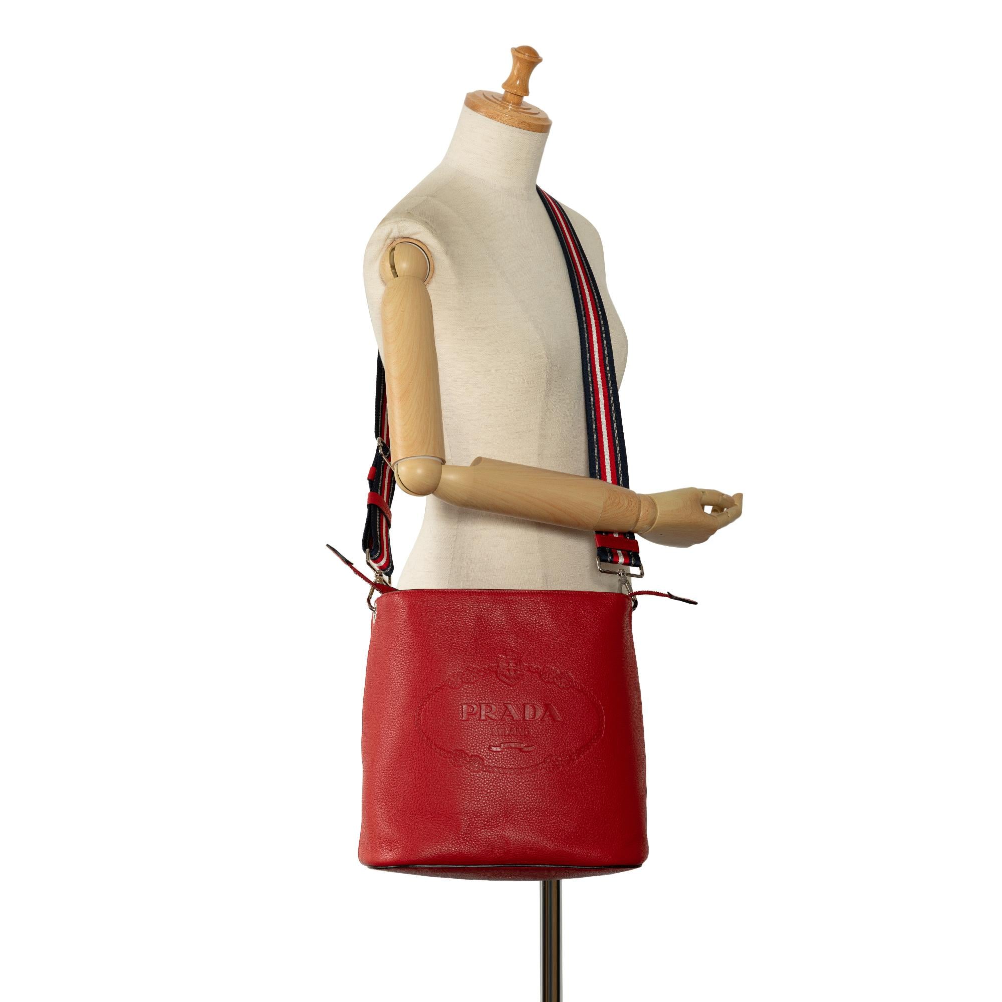 Prada Vitello Phenix Logo Crossbody Bag (SHG-hDrUHO)