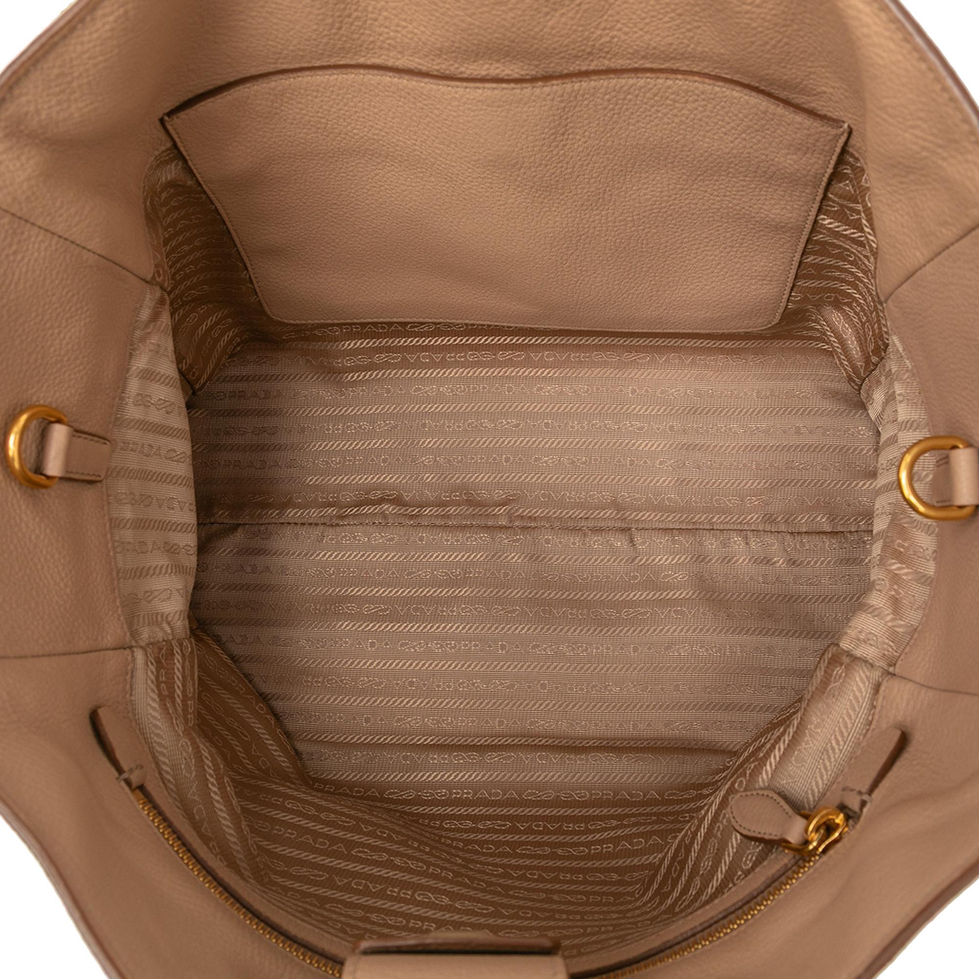 Prada Vitello Phenix Open Convertible Tote