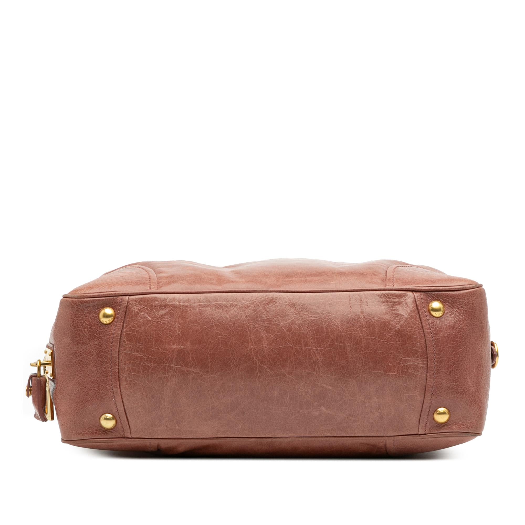 Prada Vitello Shine Bauletto Satchel