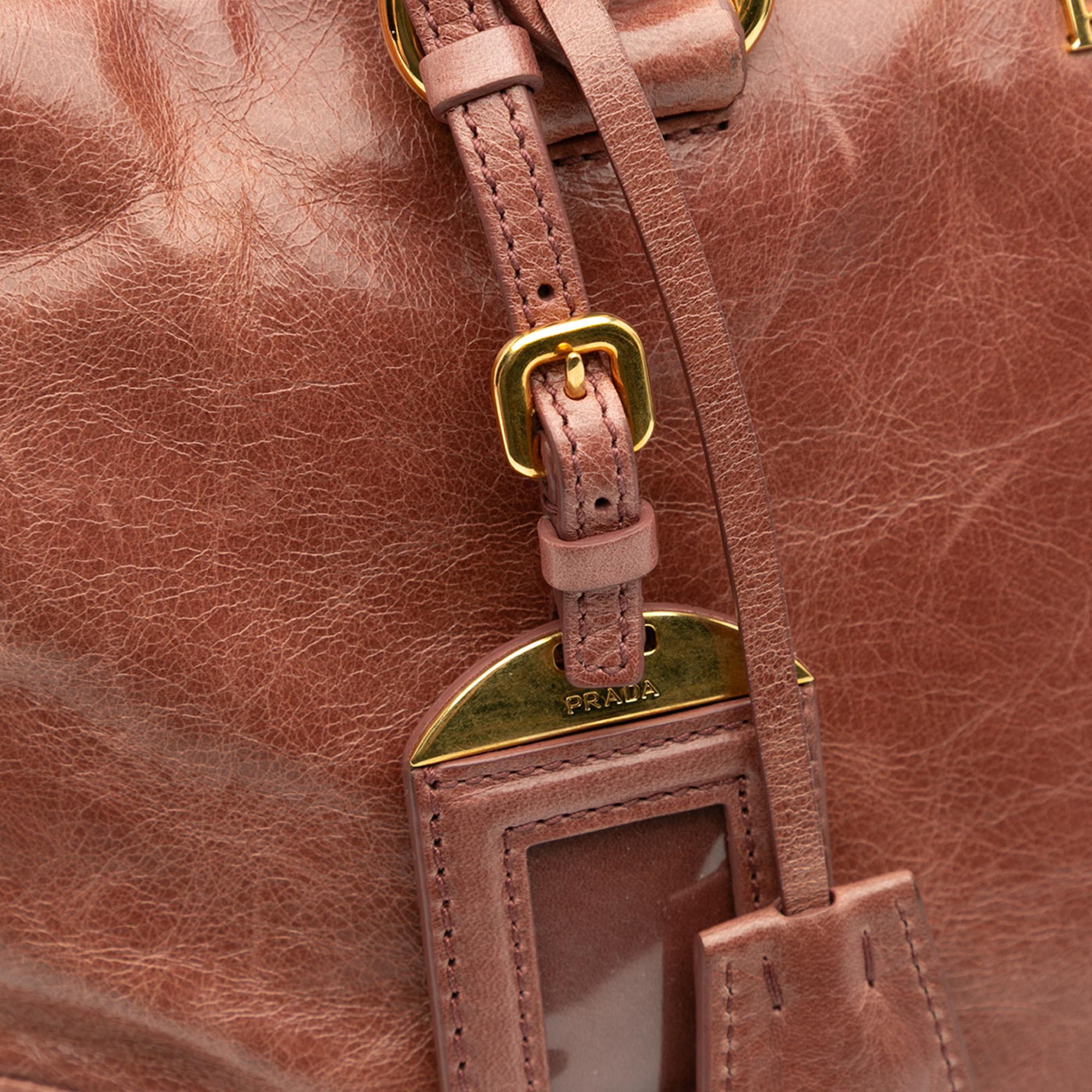 Prada Vitello Shine Bauletto Satchel