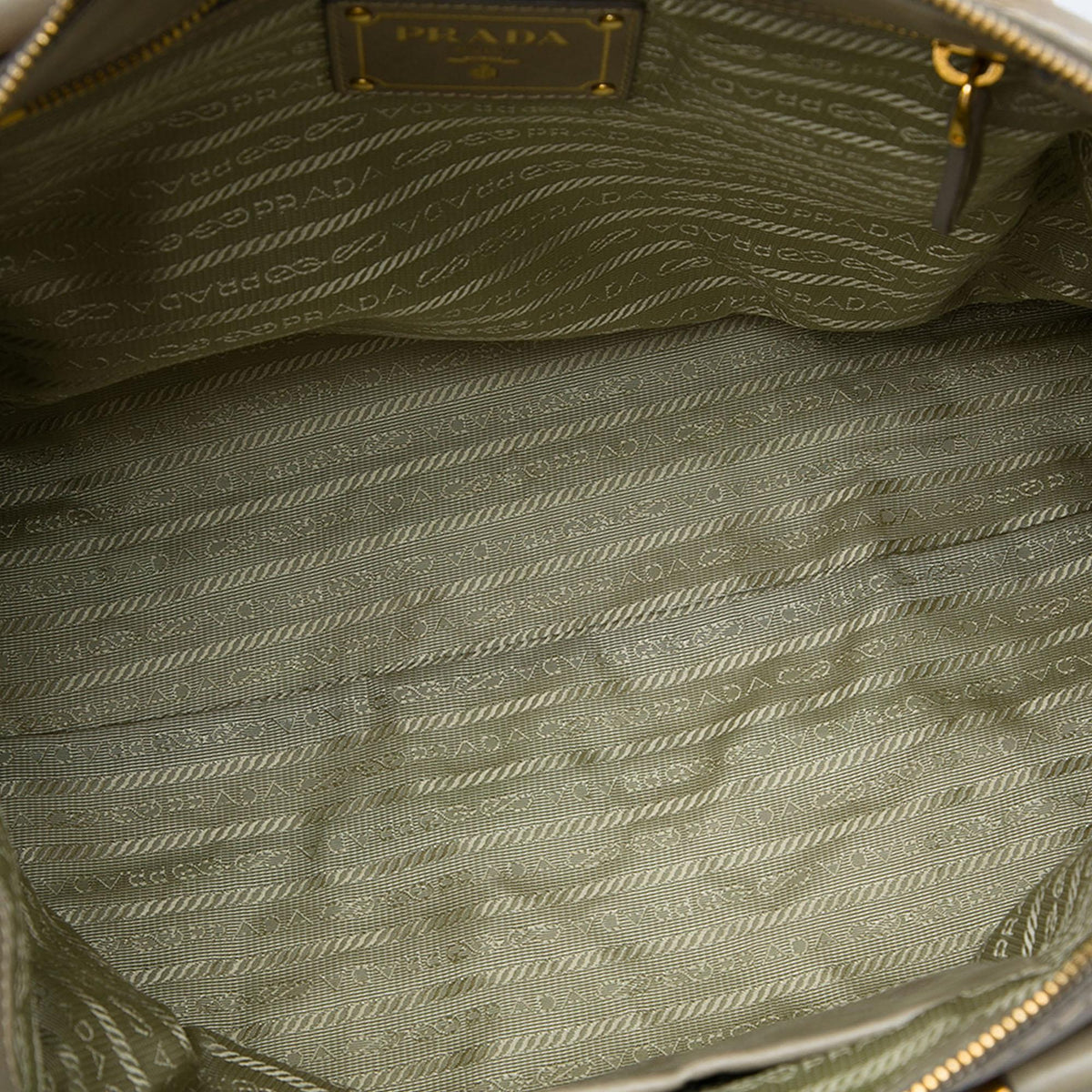 Prada Vitello Shine Bauletto Zip Top Satchel
