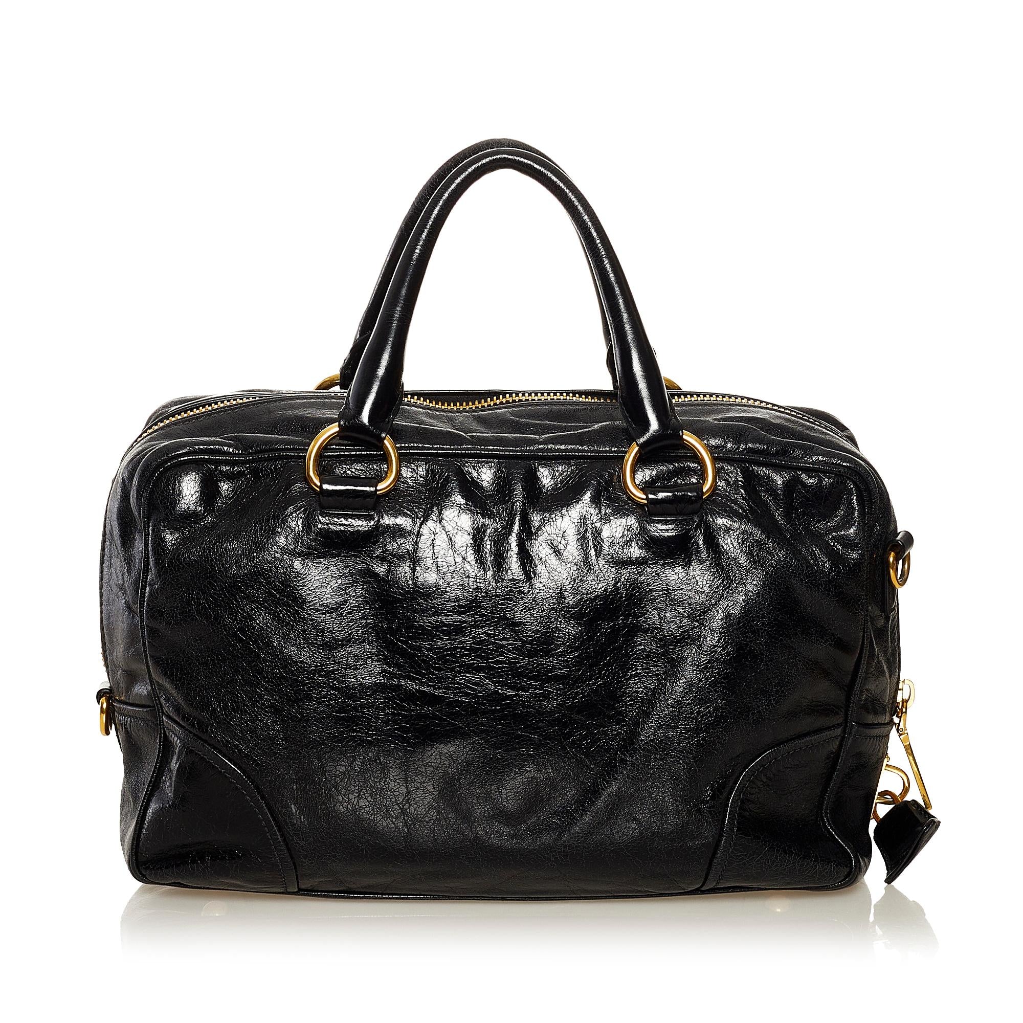 Prada Vitello Shine Satchel (SHG-37205)
