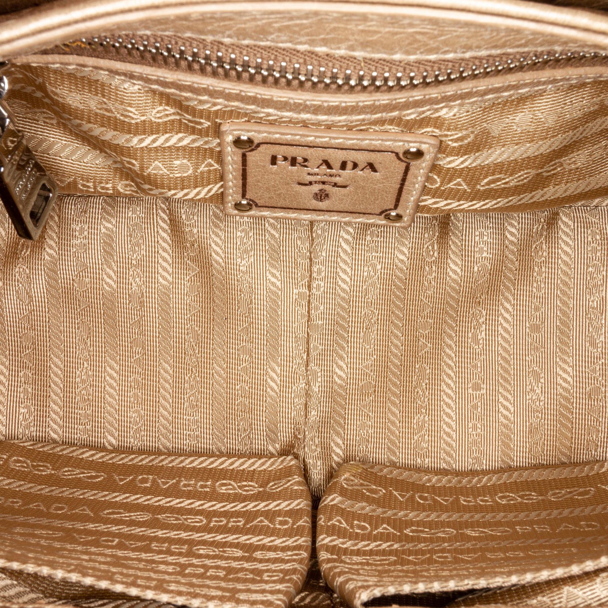 Prada Vitello Shine Turn Lock Baguette (SHG-kNYA2Z)