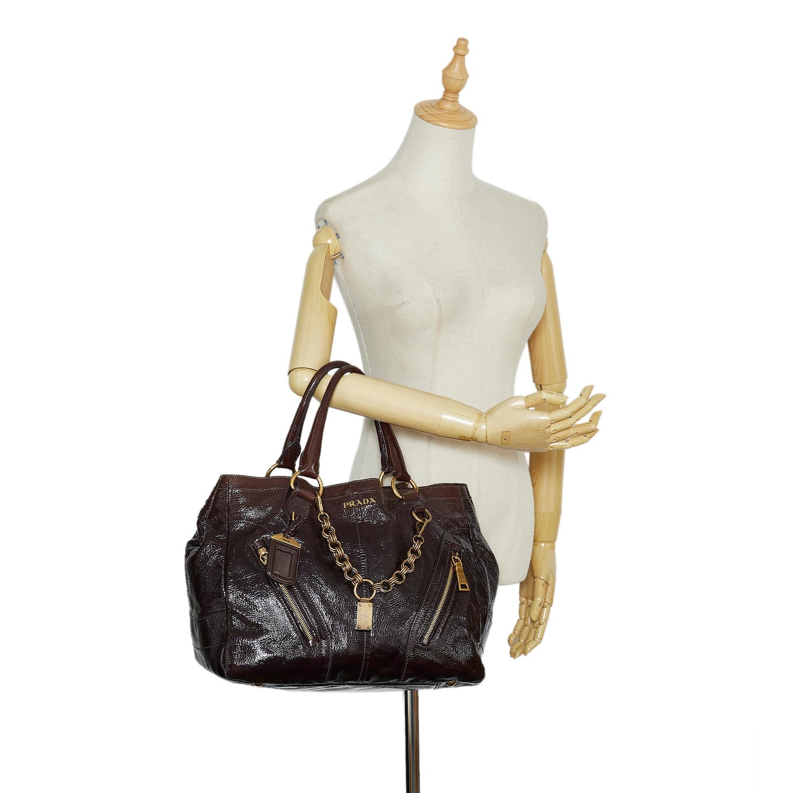Prada Vitello Shine Zippy Tote Bag SHG ks2Rg4 LuxeDH