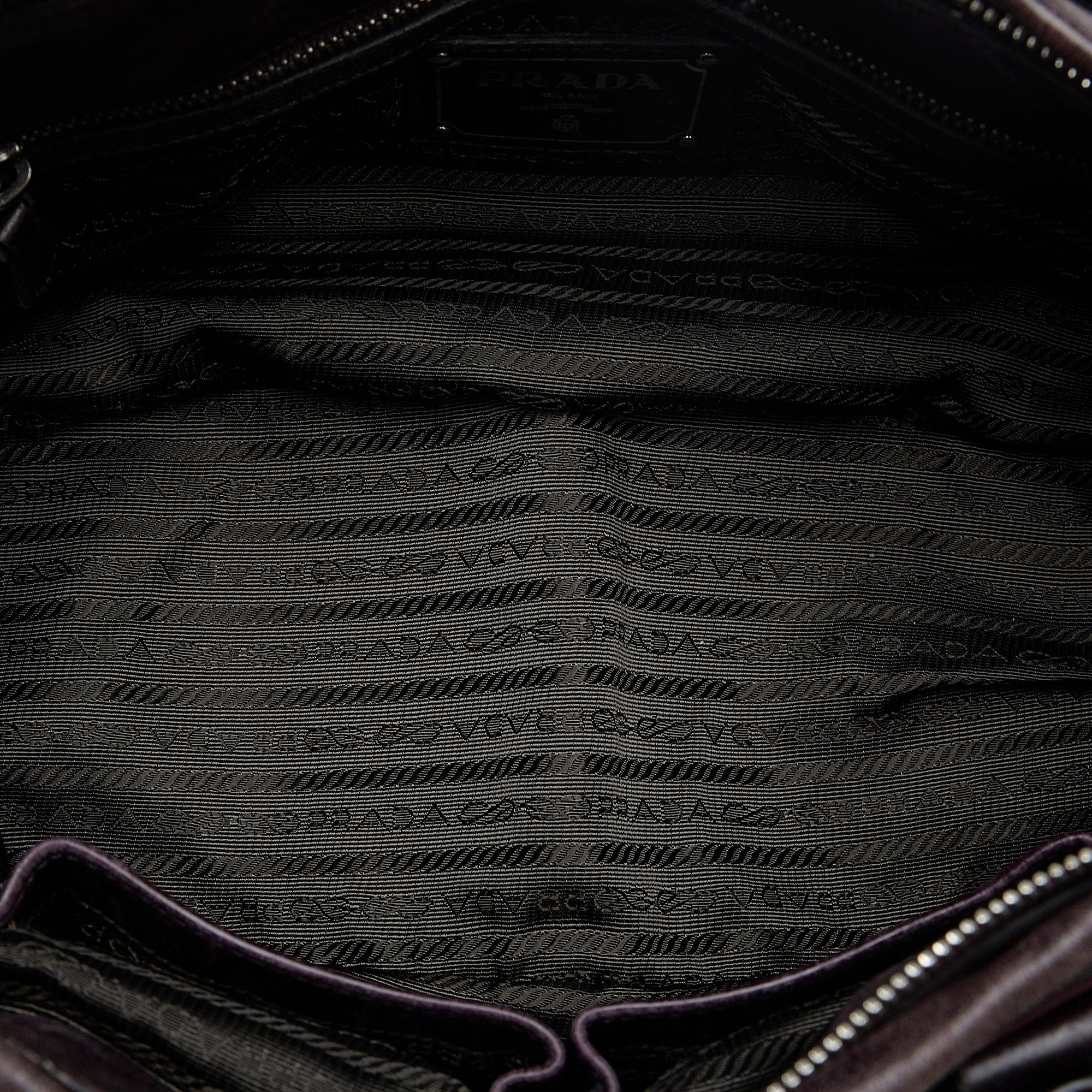 Prada Vitello Trimmed Tessuto Satchel (SHG-ZljEJ6)