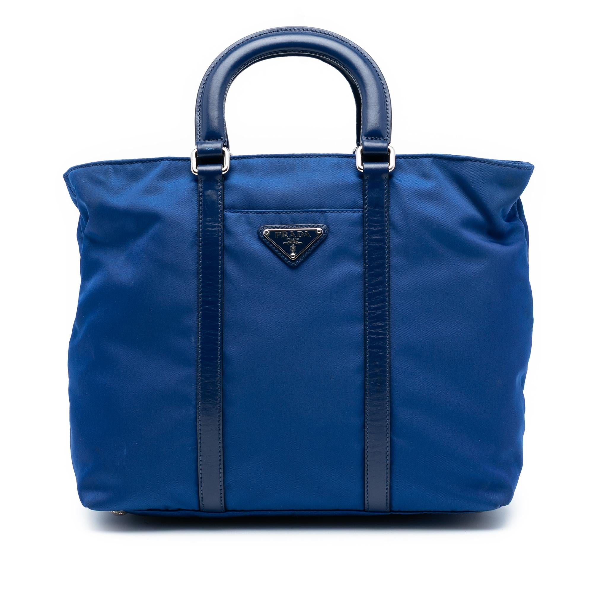 Prada Vitello Trimmed Tessuto Satchel