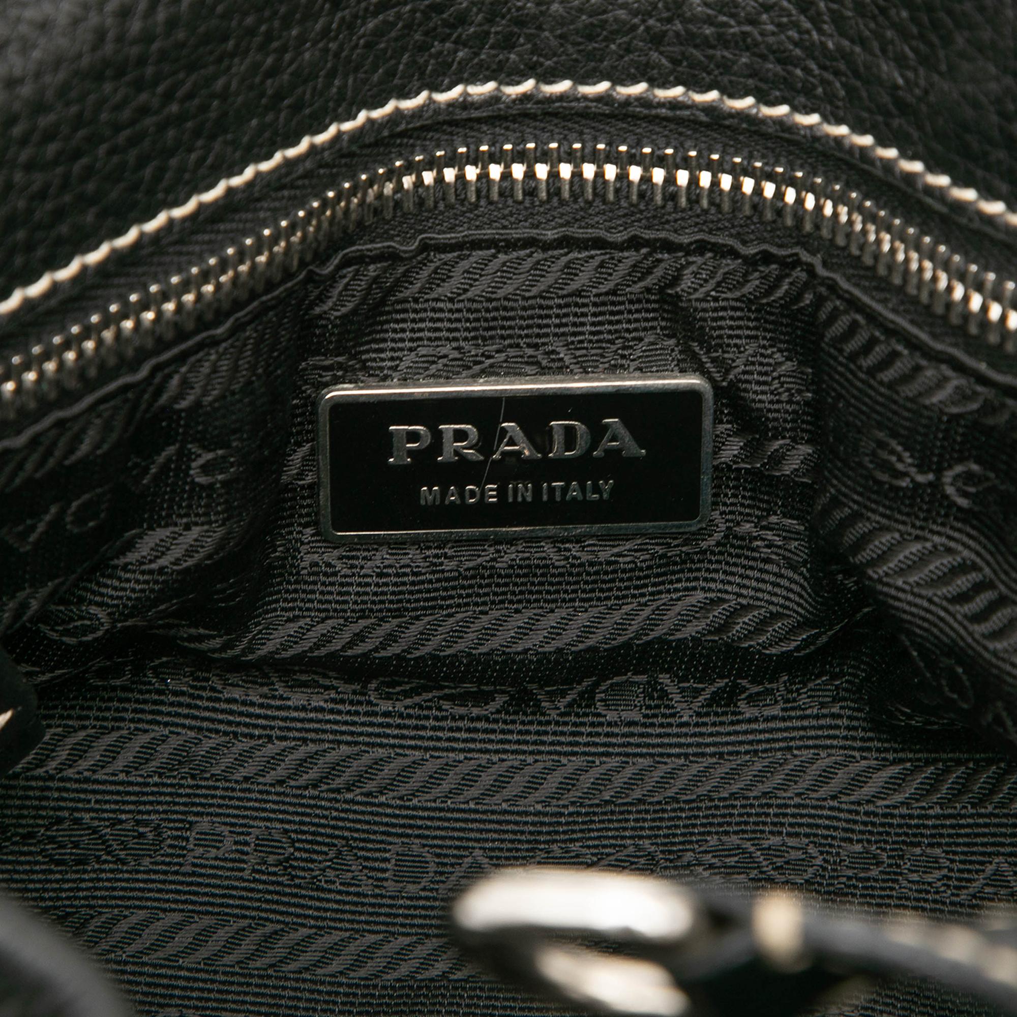 Prada Vitello Trimmed Tessuto Tote