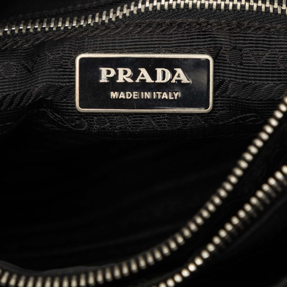 Prada Vitello Trimmed Tessuto Tote