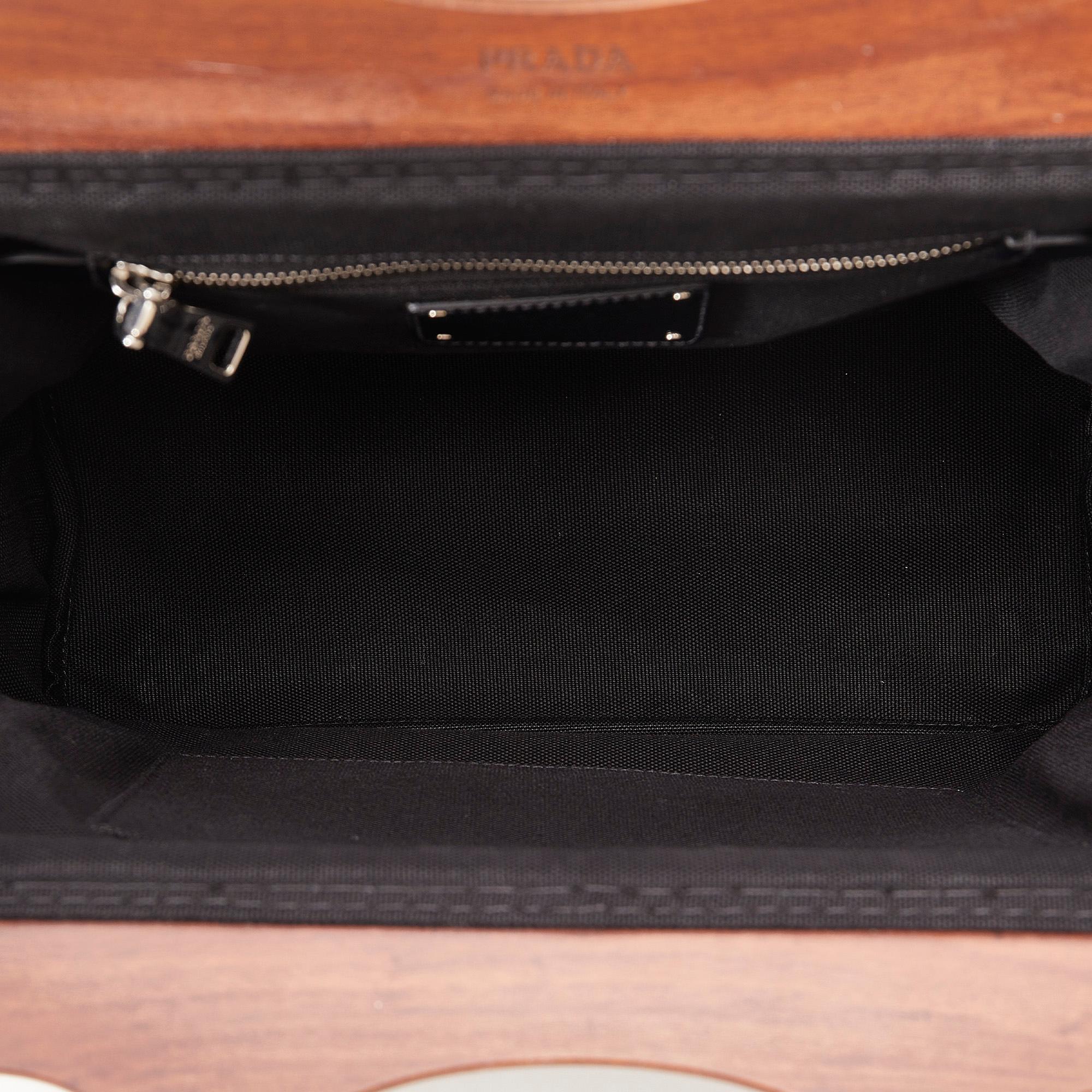 Prada Wood Handle Canapa Logo Satchel (SHG-MVwVck)