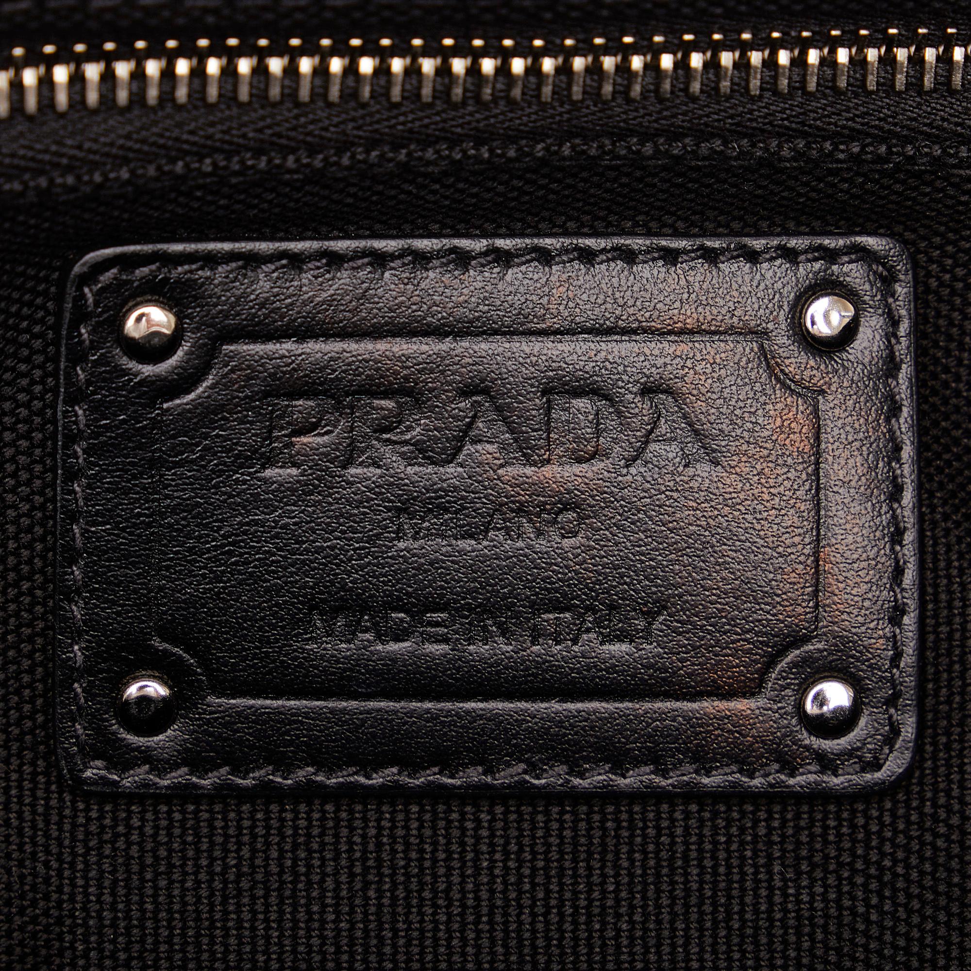 Prada Wood Handle Canapa Logo Satchel (SHG-MVwVck)