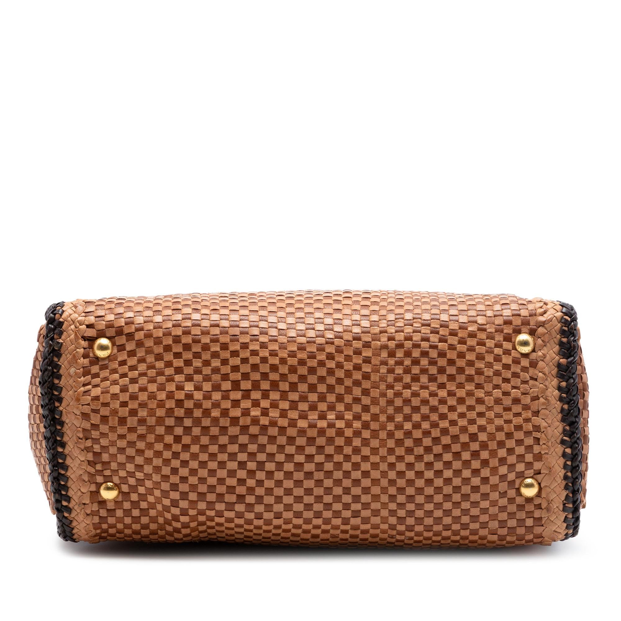 Prada Woven Goatskin Madras Tote