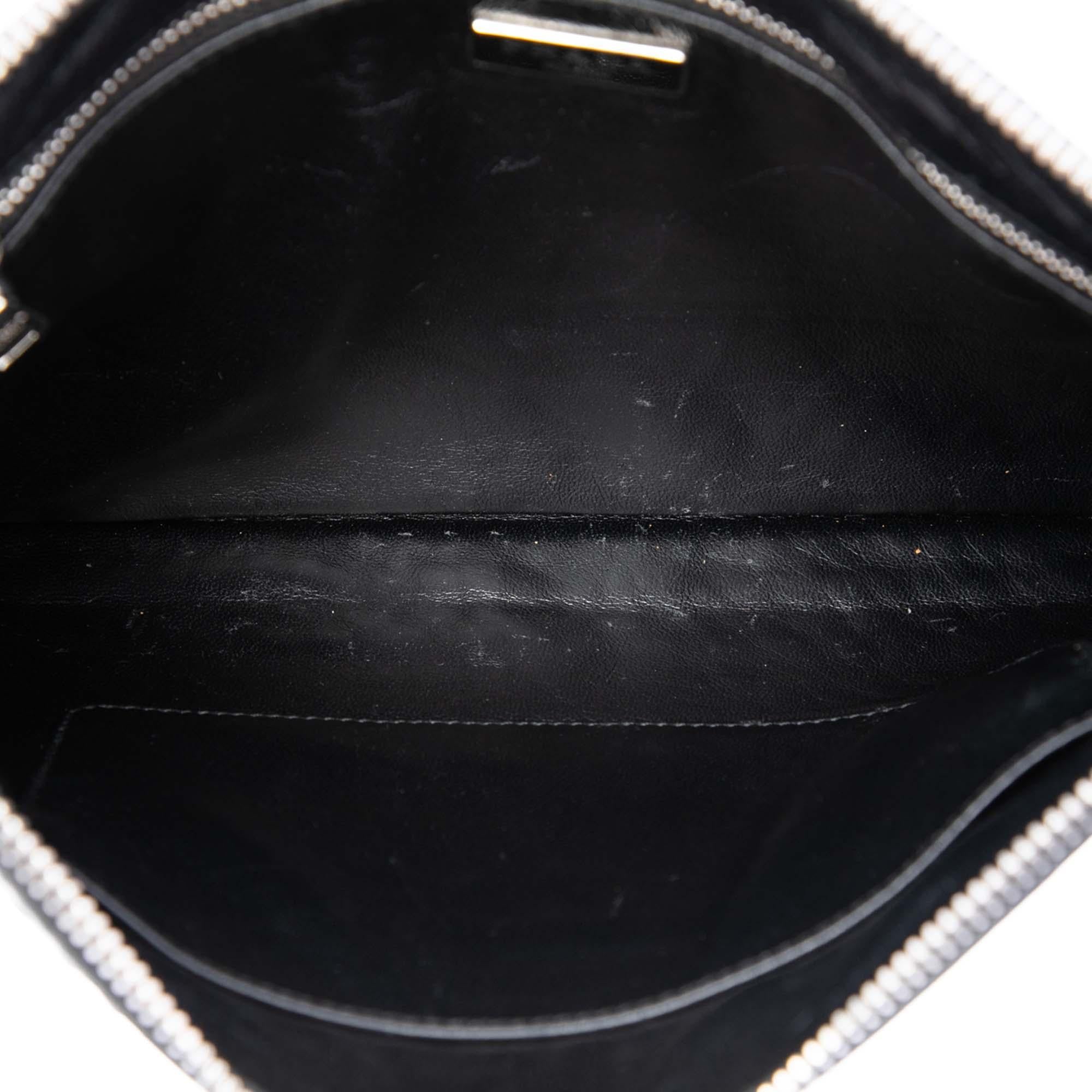 Prada Woven Goatskin Madras Zip Clutch