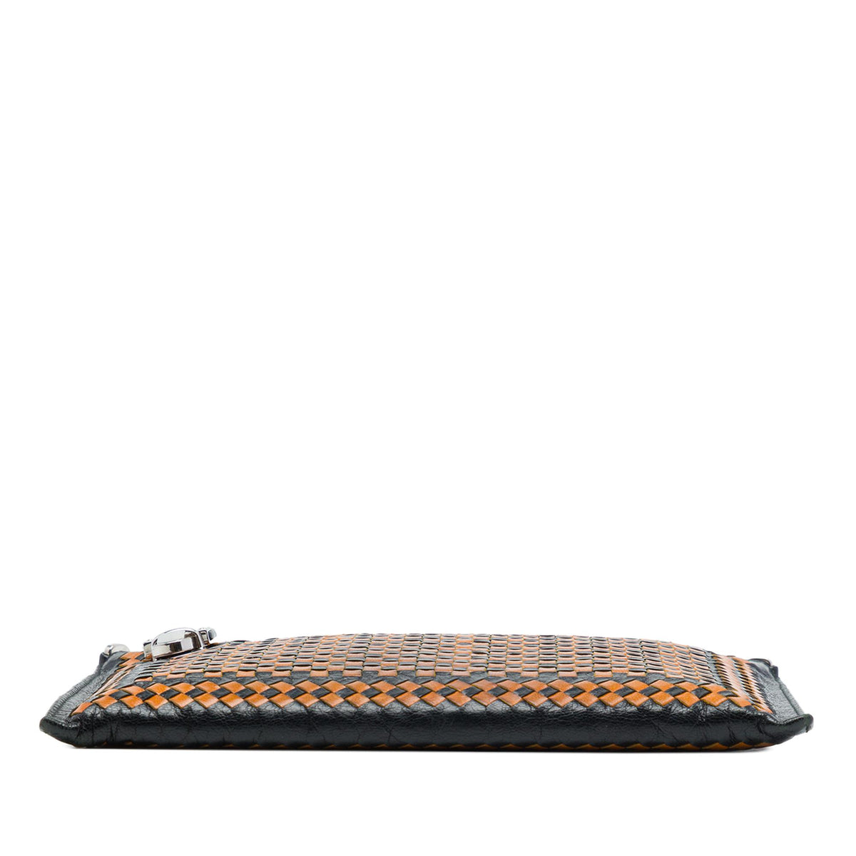 Prada Woven Goatskin Madras Zip Clutch