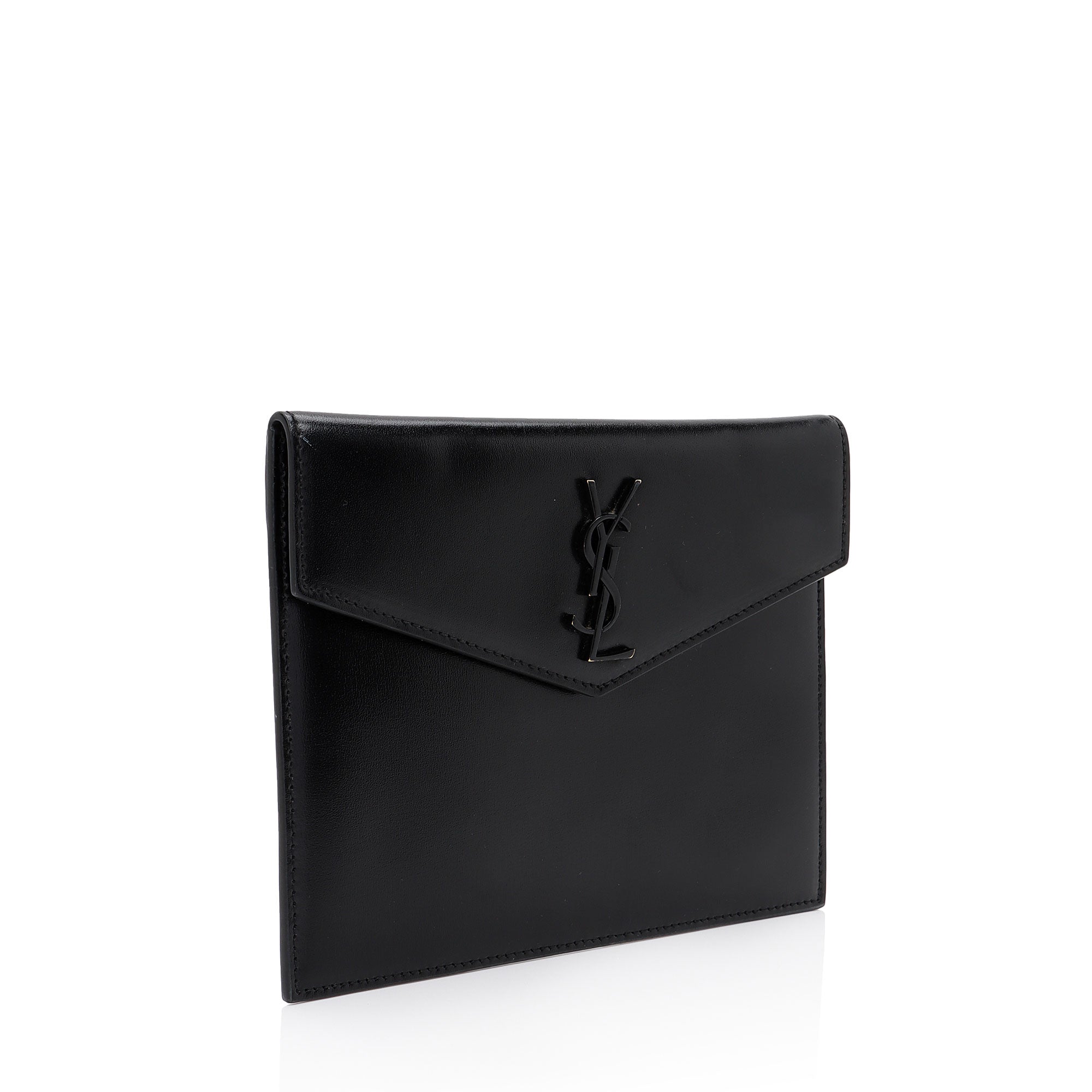 Saint Lauent Calfskin Monogram Uptown Baby Pouch (SHF-3t9Yvn)