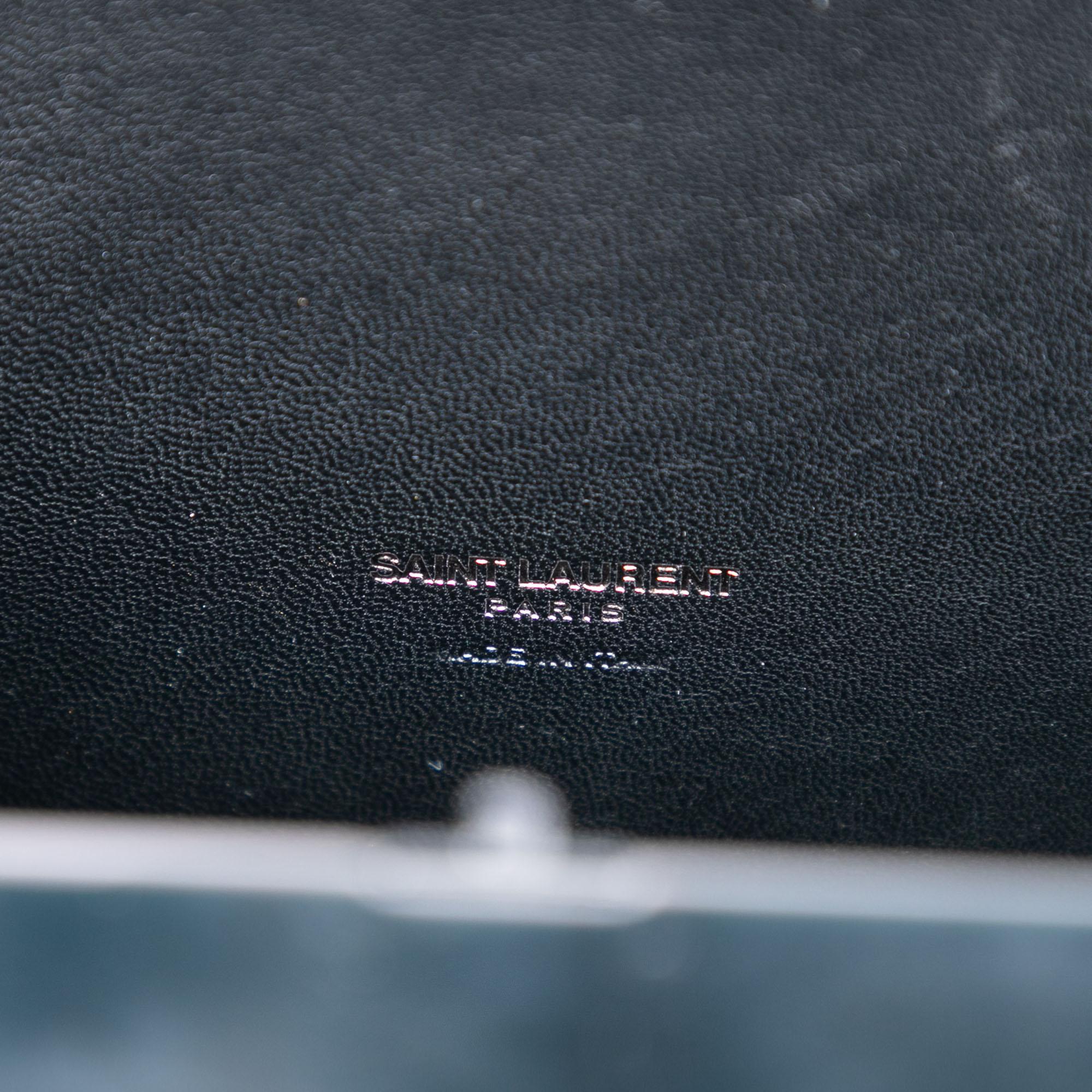 Saint Laurent Acrylic Tuxedo Box Clutch on Chain