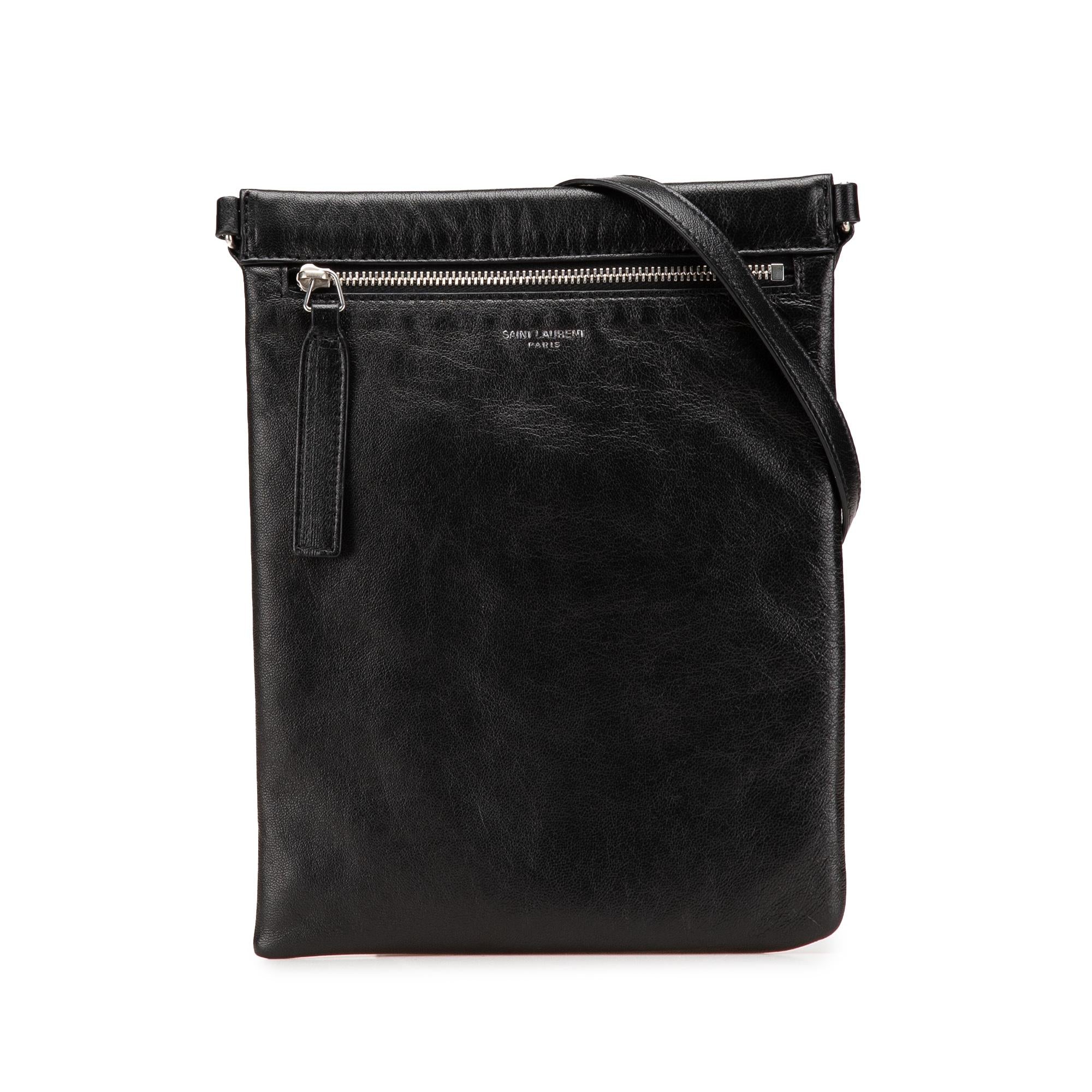 Saint Laurent Antiqued Lambskin Sid Flat Crossbody