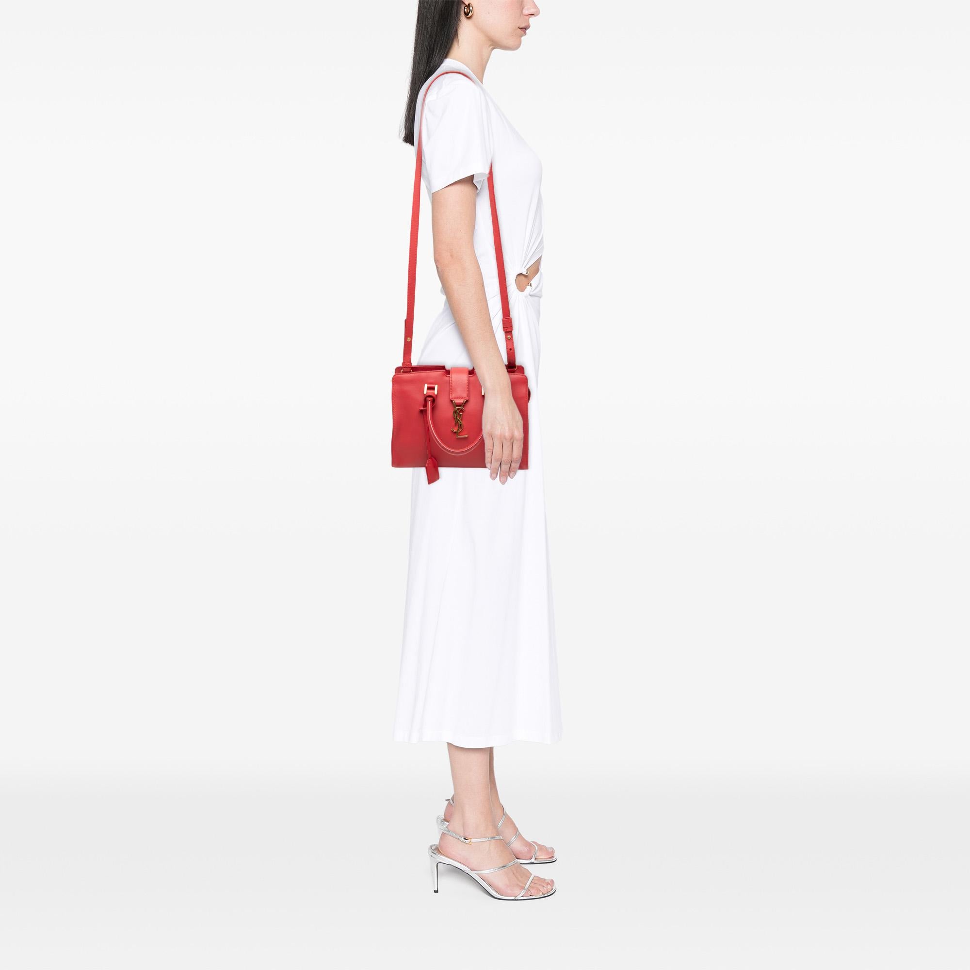 Saint Laurent Baby Leather Monogram Downtown Cabas Satchel