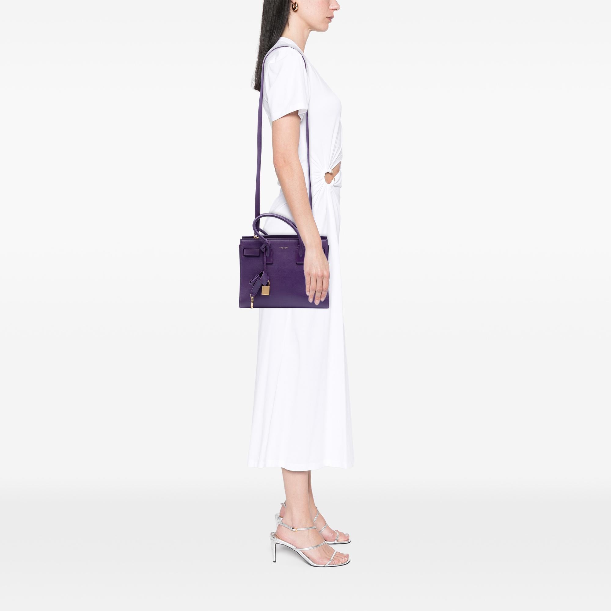 Saint Laurent Baby Leather Sac De Jour Satchel