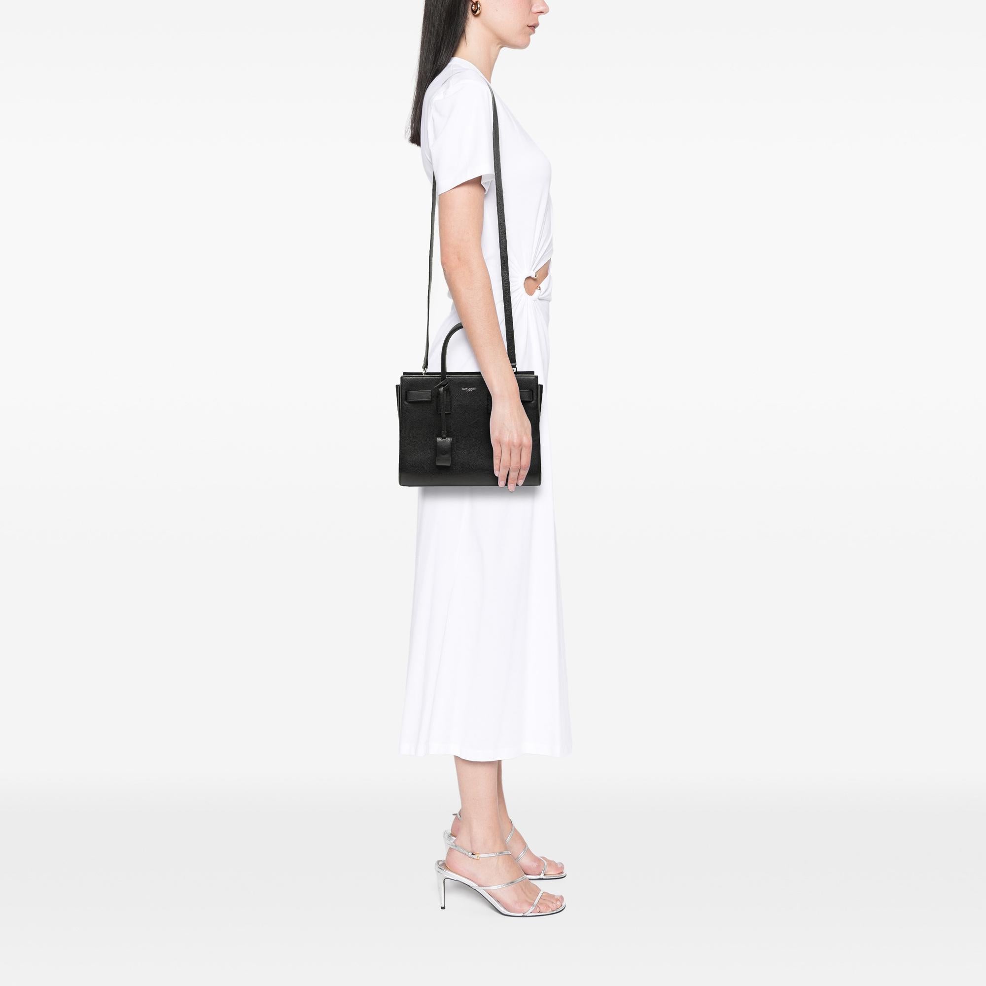 Saint Laurent Baby Leather Sac De Jour Satchel