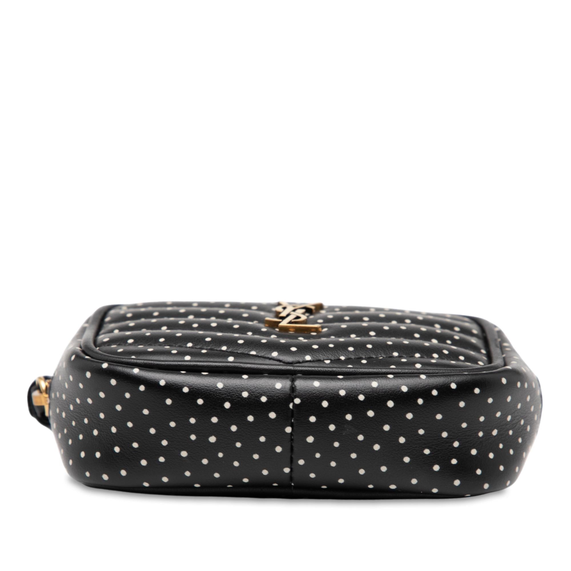 Saint Laurent Baby Quilted Chevron Calfskin Monogram Polka Dot Lou Camera Bag