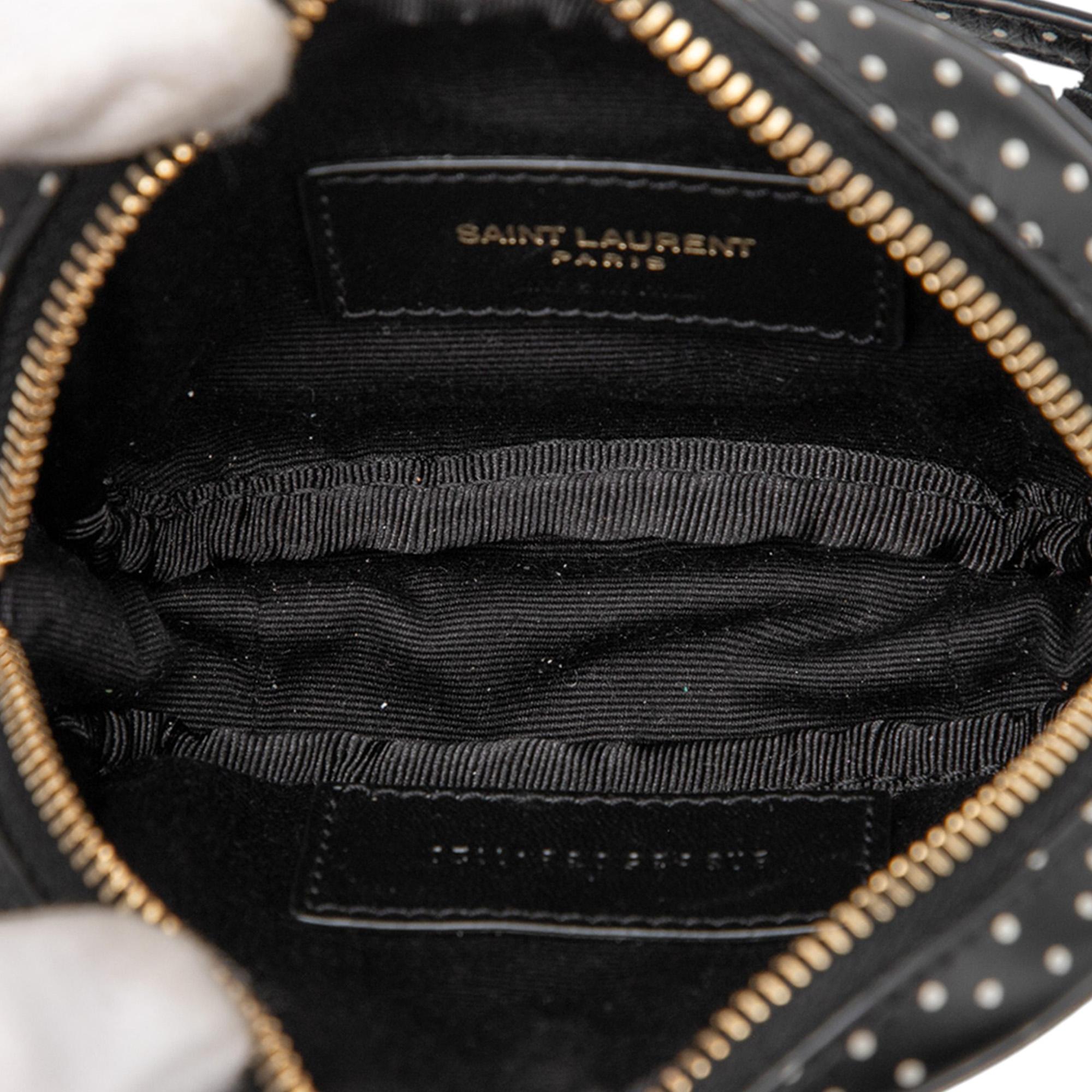 Saint Laurent Baby Quilted Chevron Calfskin Monogram Polka Dot Lou Camera Bag