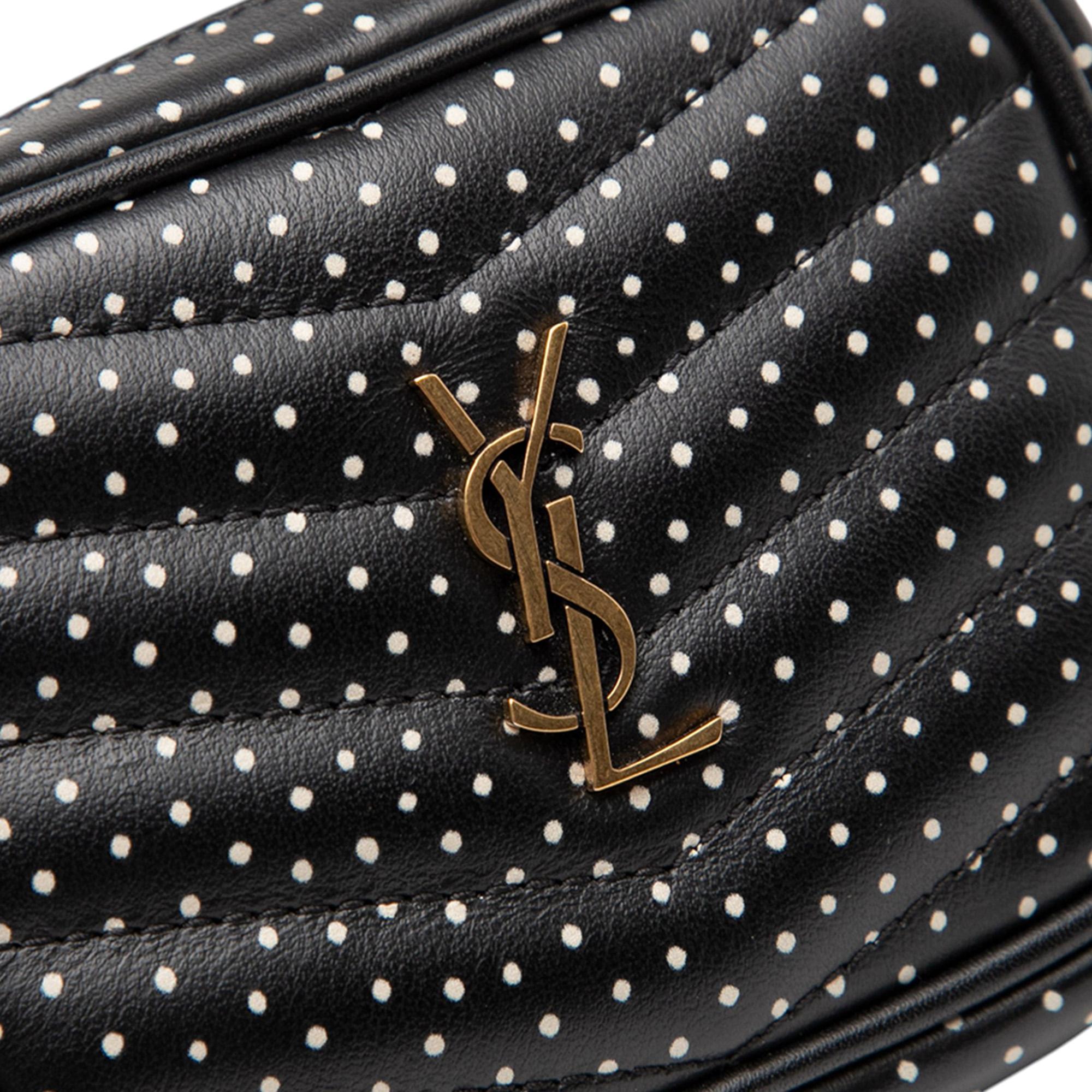 Saint Laurent Baby Quilted Chevron Calfskin Monogram Polka Dot Lou Camera Bag