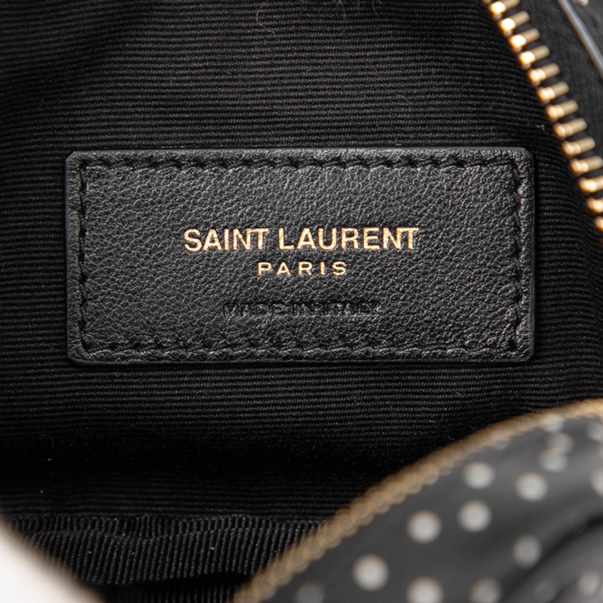 Saint Laurent Baby Quilted Chevron Calfskin Monogram Polka Dot Lou Camera Bag