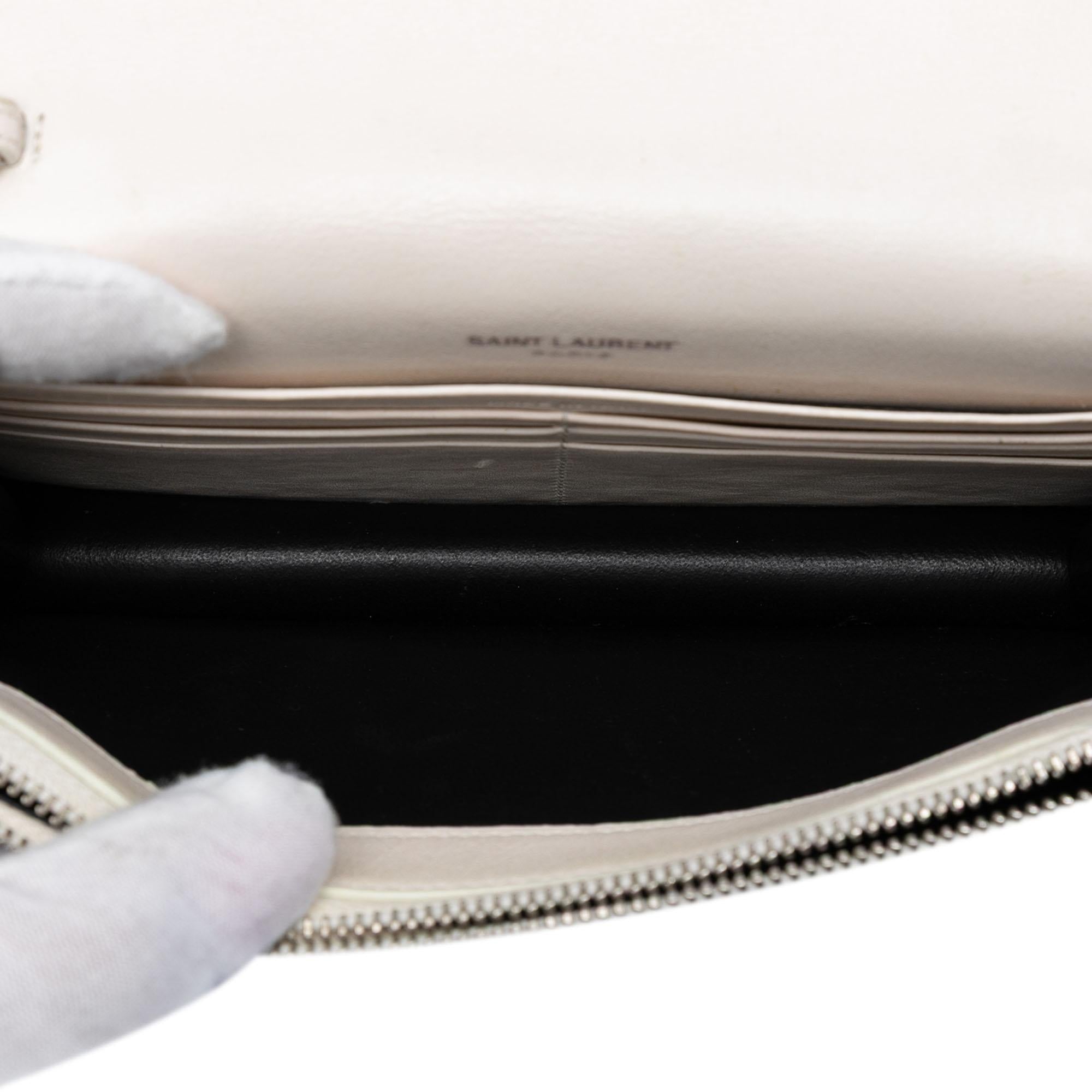 Saint Laurent Beaded Calfskin Monogram Kate Tassel Wallet on Chain