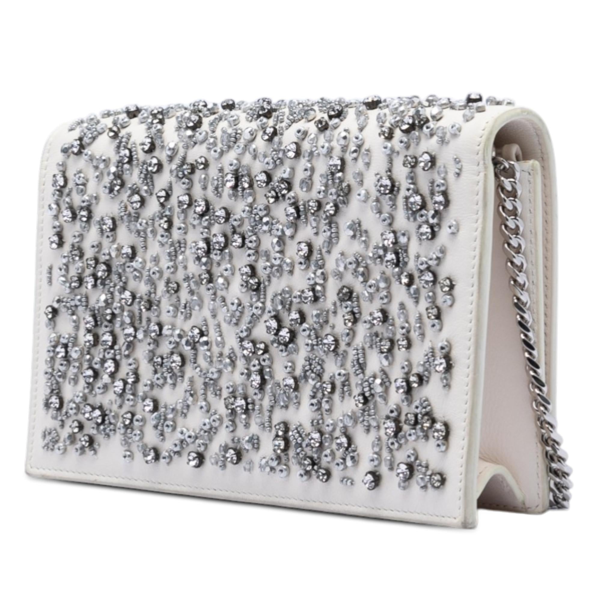 Saint Laurent Beaded Calfskin Monogram Kate Tassel Wallet on Chain
