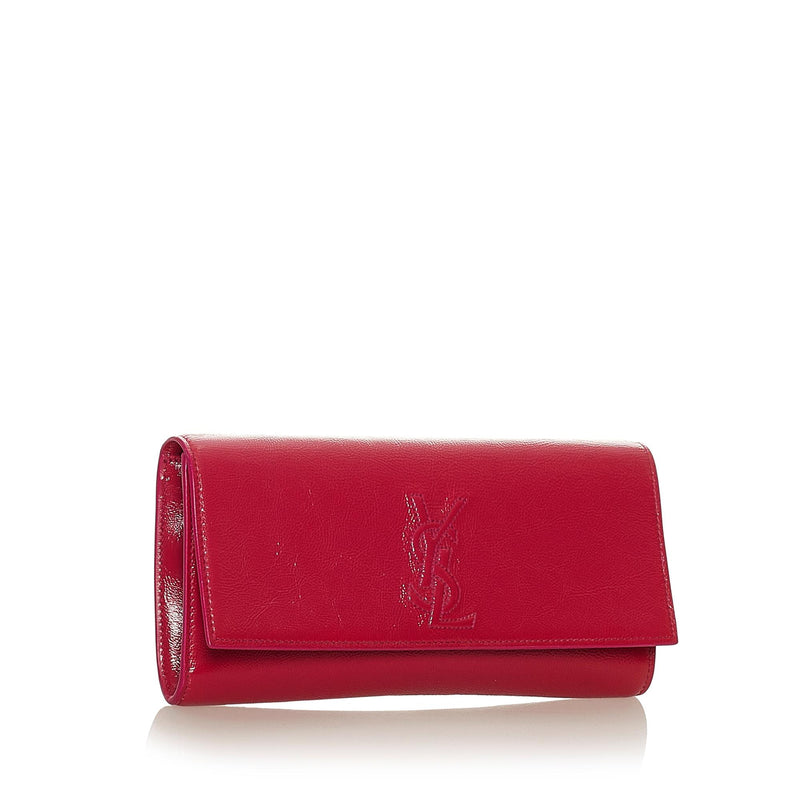 Yves Saint Laurent YSL belle du jour clutch Blue Patent leather ref.396709  - Joli Closet