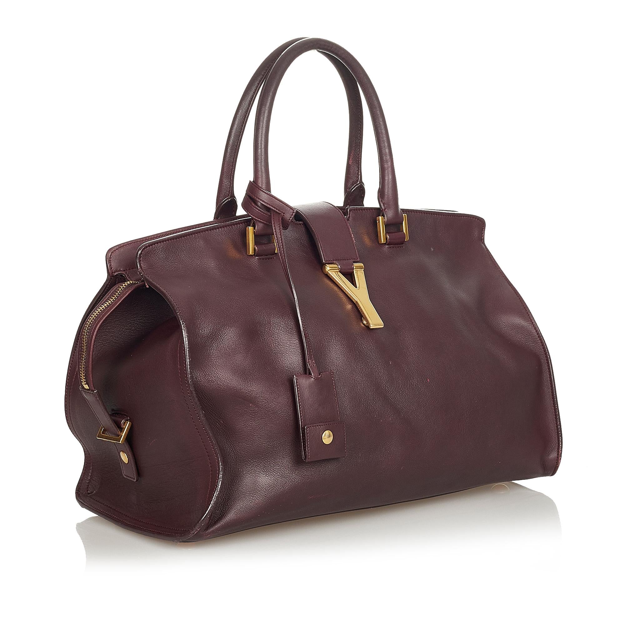 Saint Laurent Cabas Chyc Leather Handbag (SHG-24252)