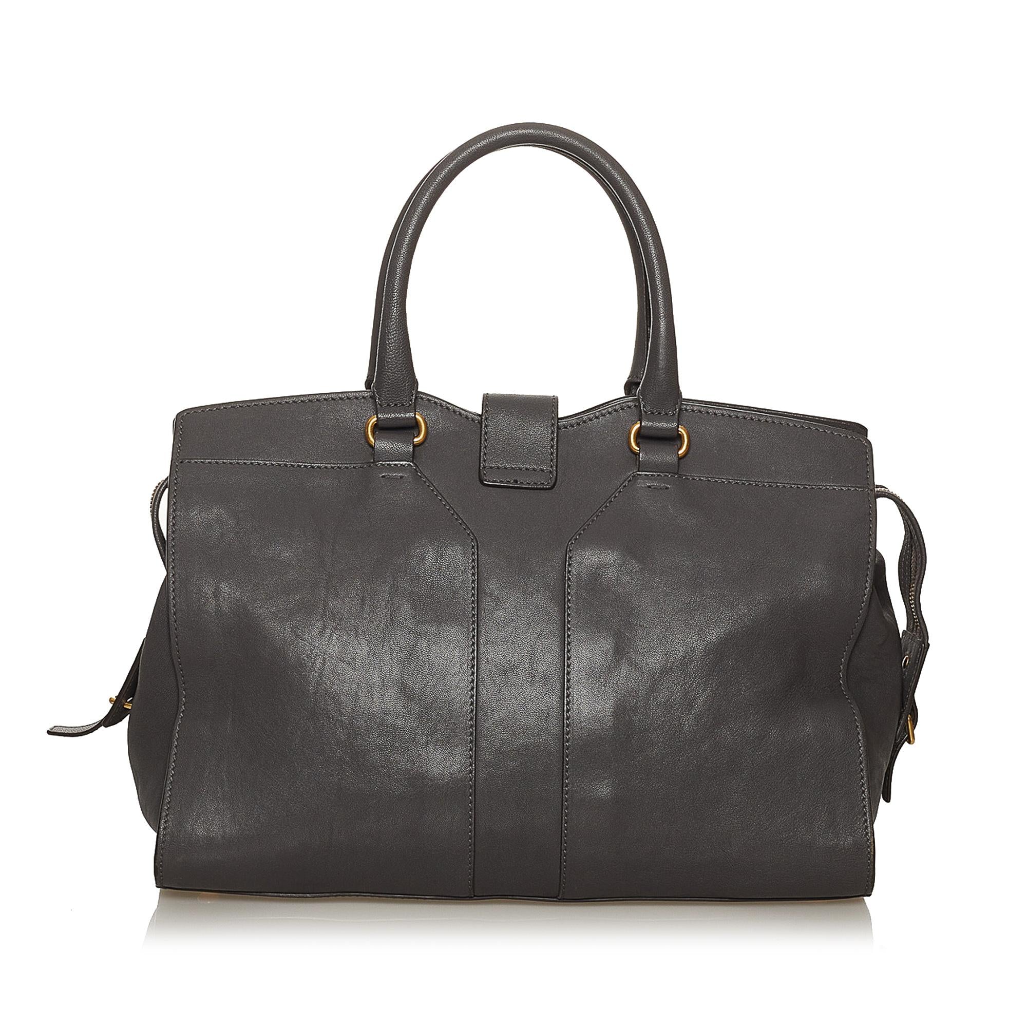 Saint Laurent Cabas Chyc Ligne Leather Handbag (SHG-29293)