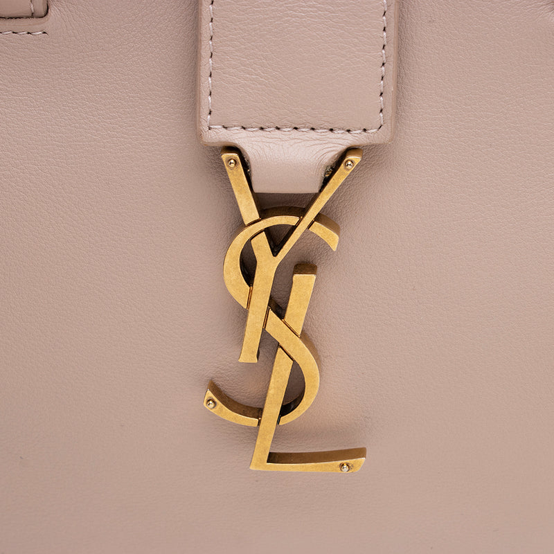 Saint Laurent Calfskin Monogram Cabas Downtown Small Satchel (SHF-16305)