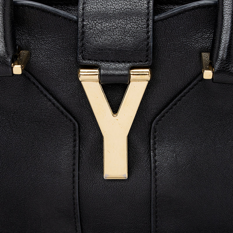 Saint Laurent Calfskin Cabas Chyc Small Tote (SHF-15965)