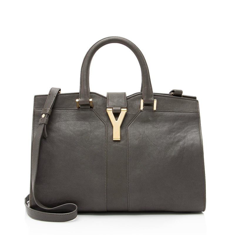 Saint Laurent Calfskin Classic Cabas Y Small Tote (SHF-23162)
